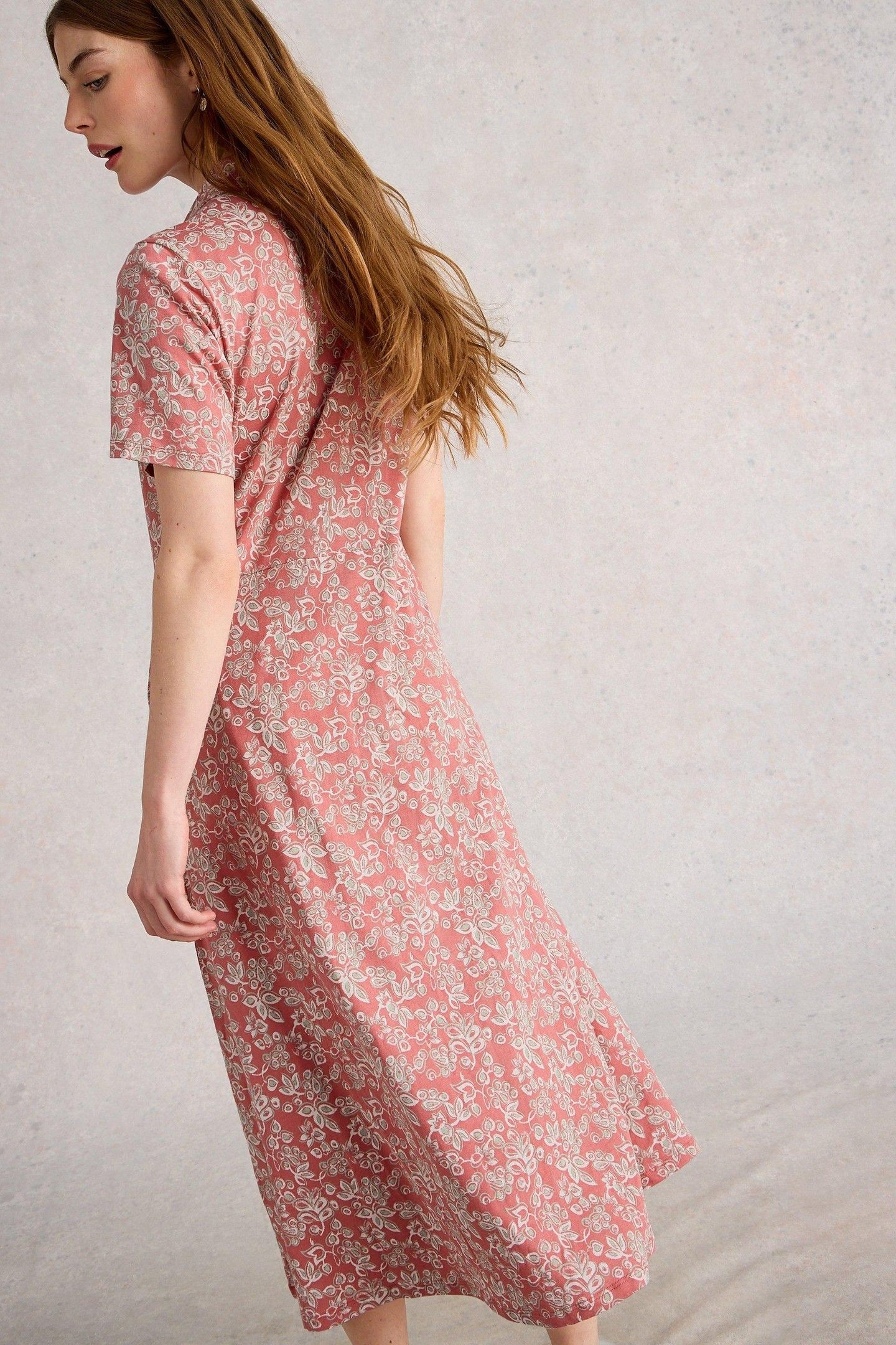 RUA JERSEY SHIRT DRESS PINK MULTI 4