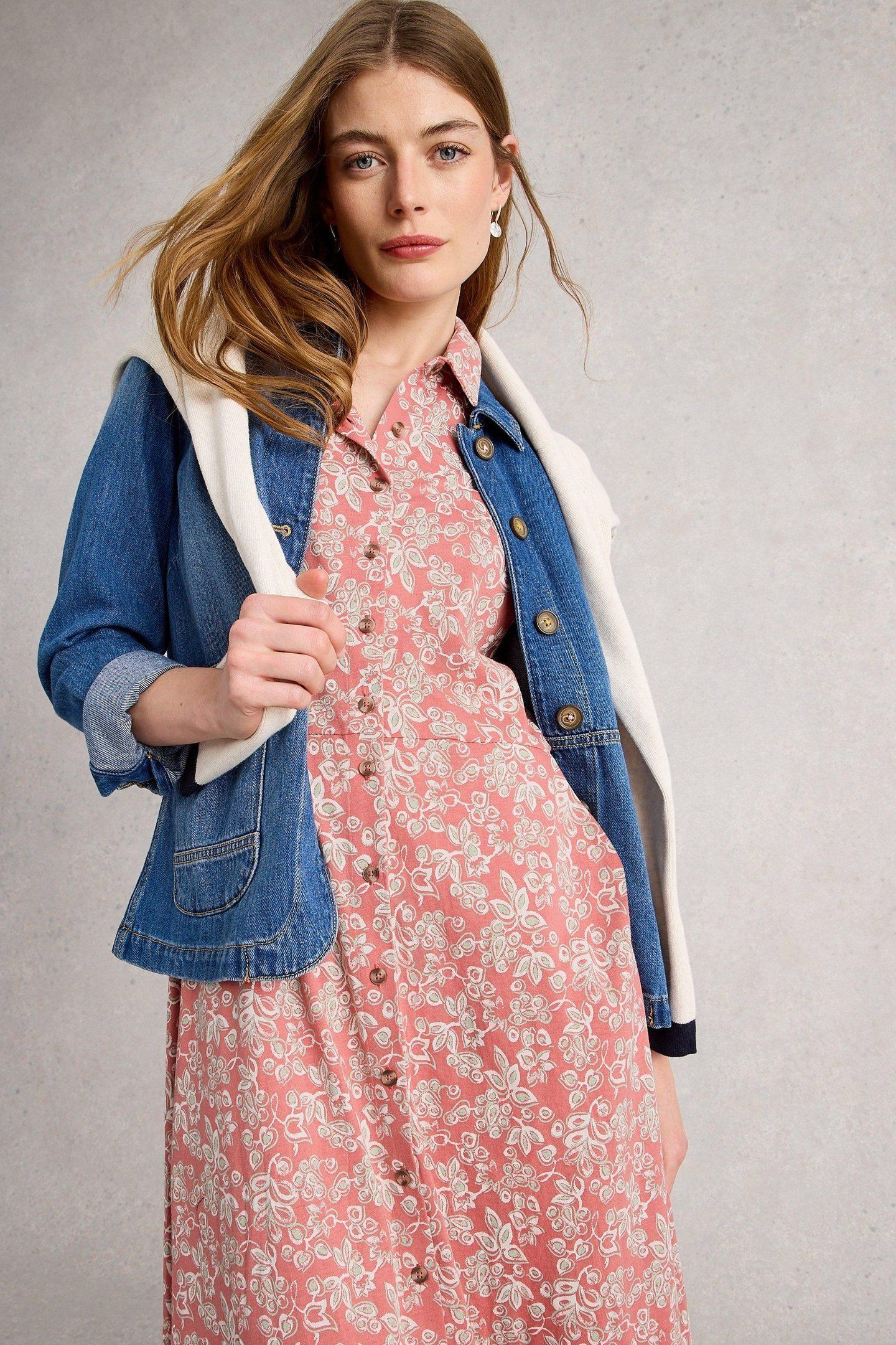 RUA JERSEY SHIRT DRESS PINK MULTI 2