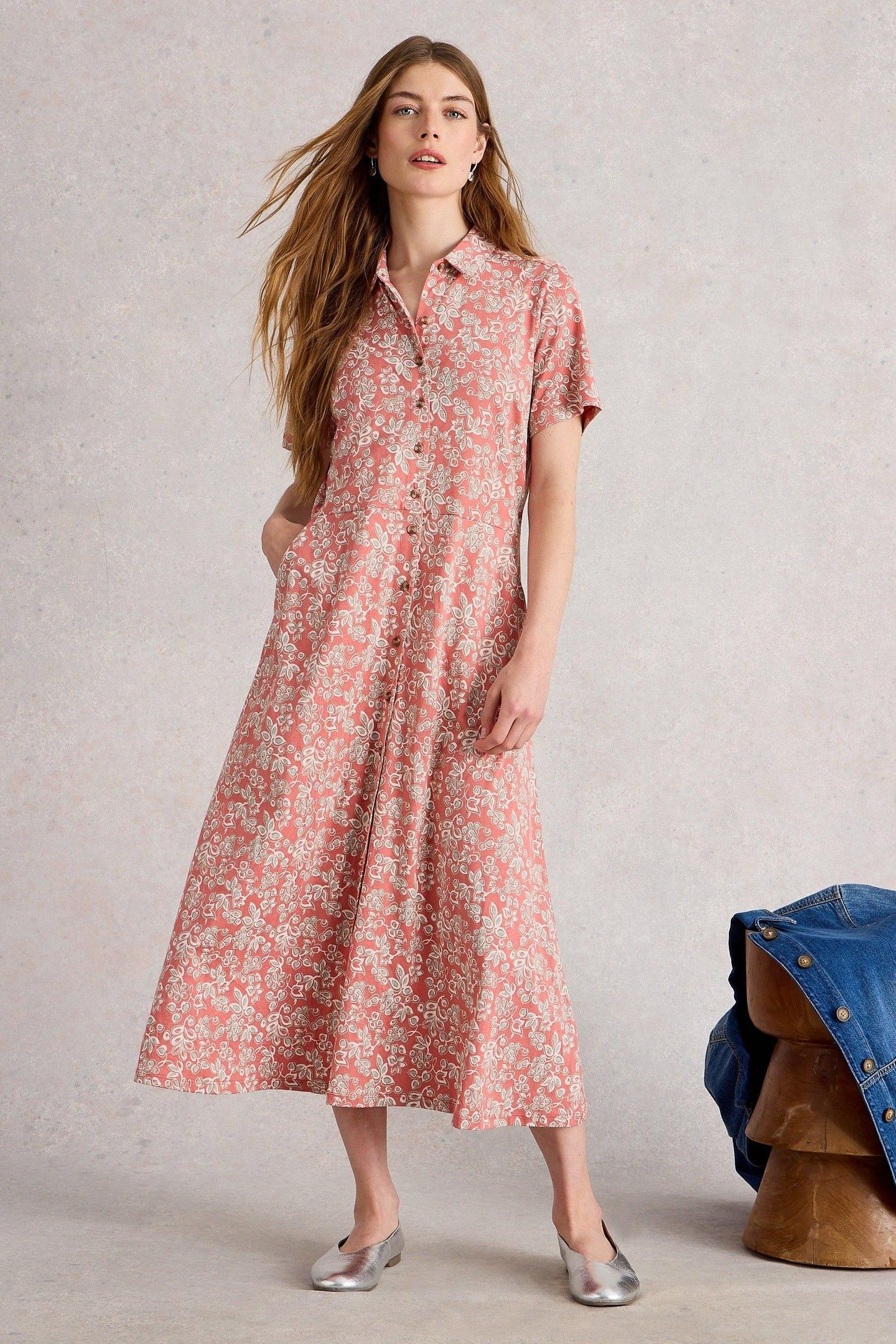RUA JERSEY SHIRT DRESS PINK MULTI 3