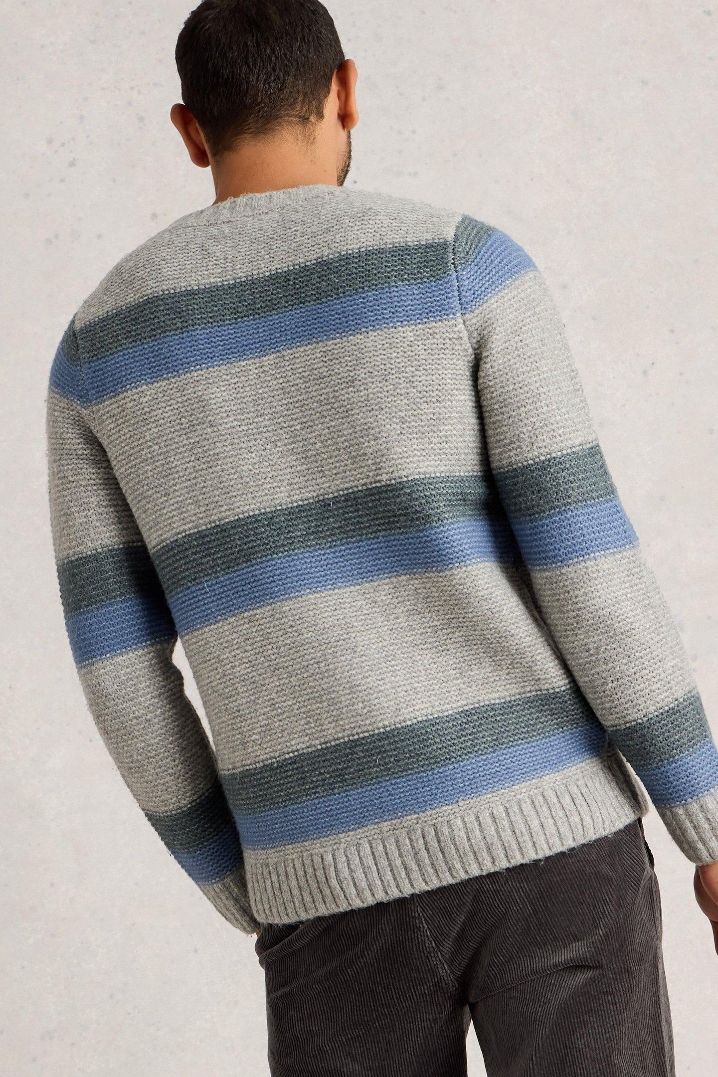 BRETON STRIPE CREW NECK GREY MULTI 2