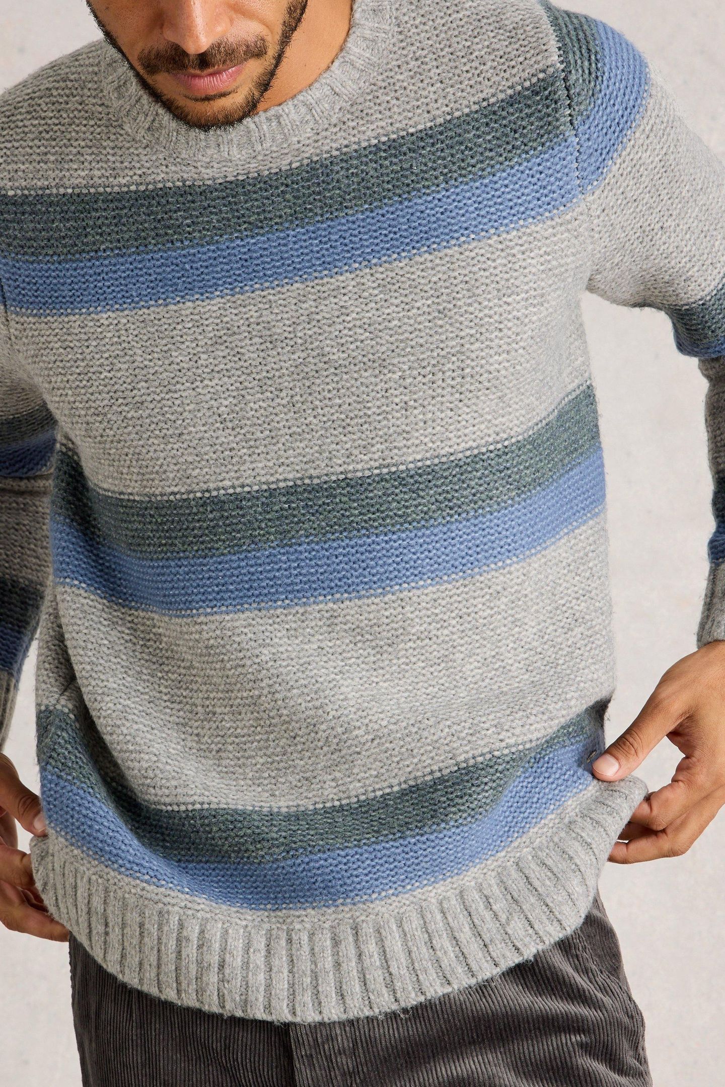 BRETON STRIPE CREW NECK GREY MULTI 5
