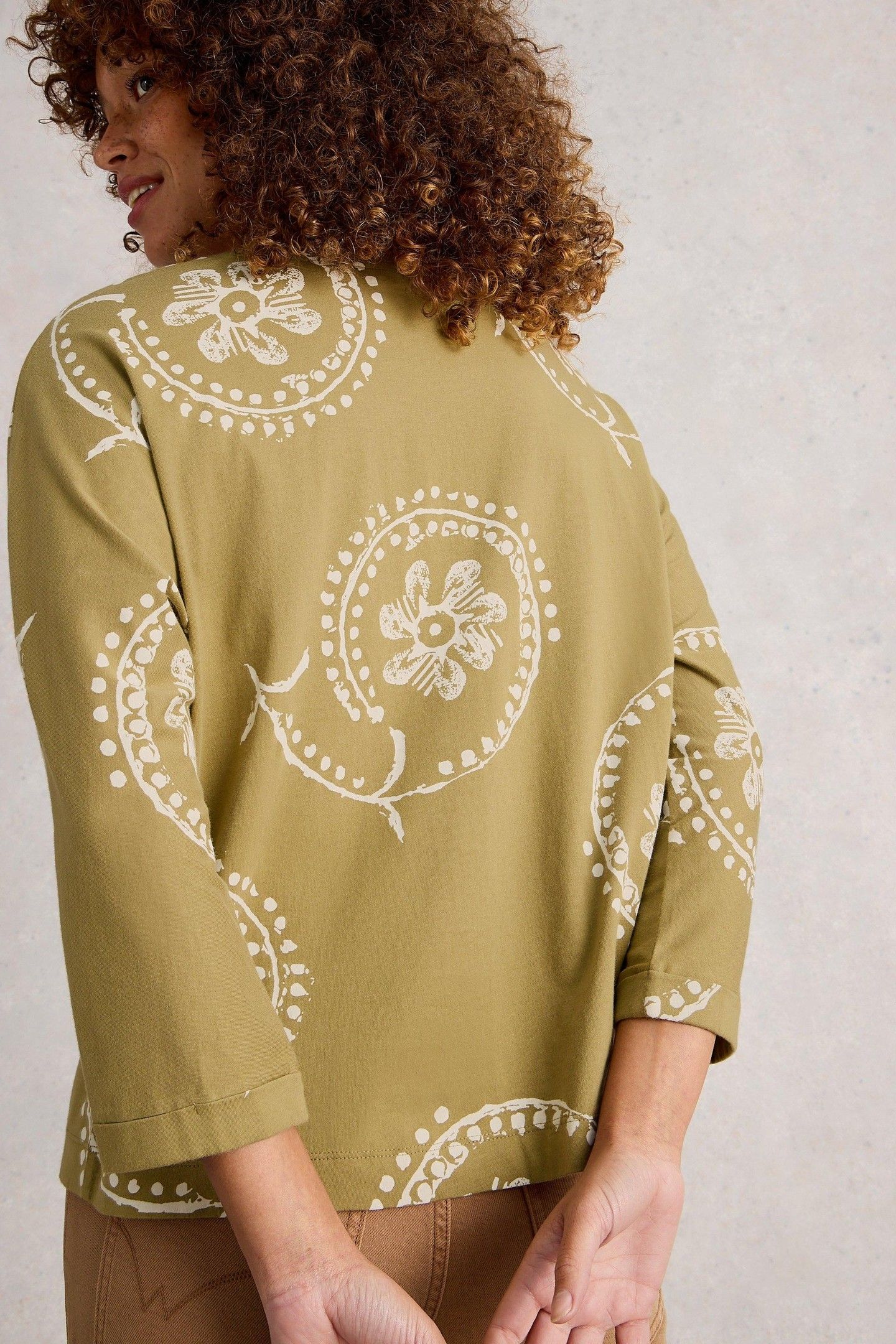 DEMI DOLMAN TOP GREEN PRINT 2