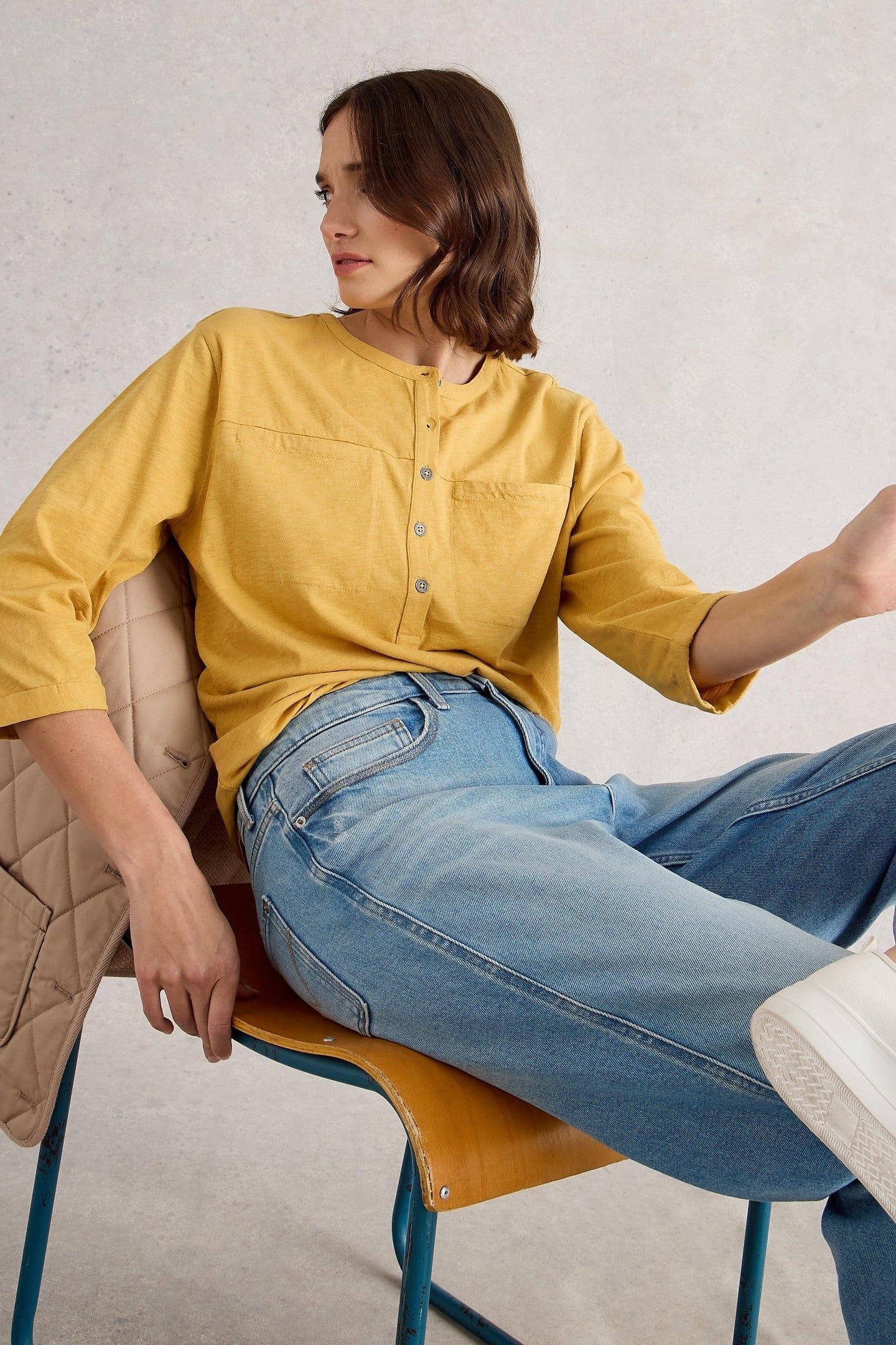 BETH 3/4 SLEEVE SHIRT MID CHARTREUSE 6