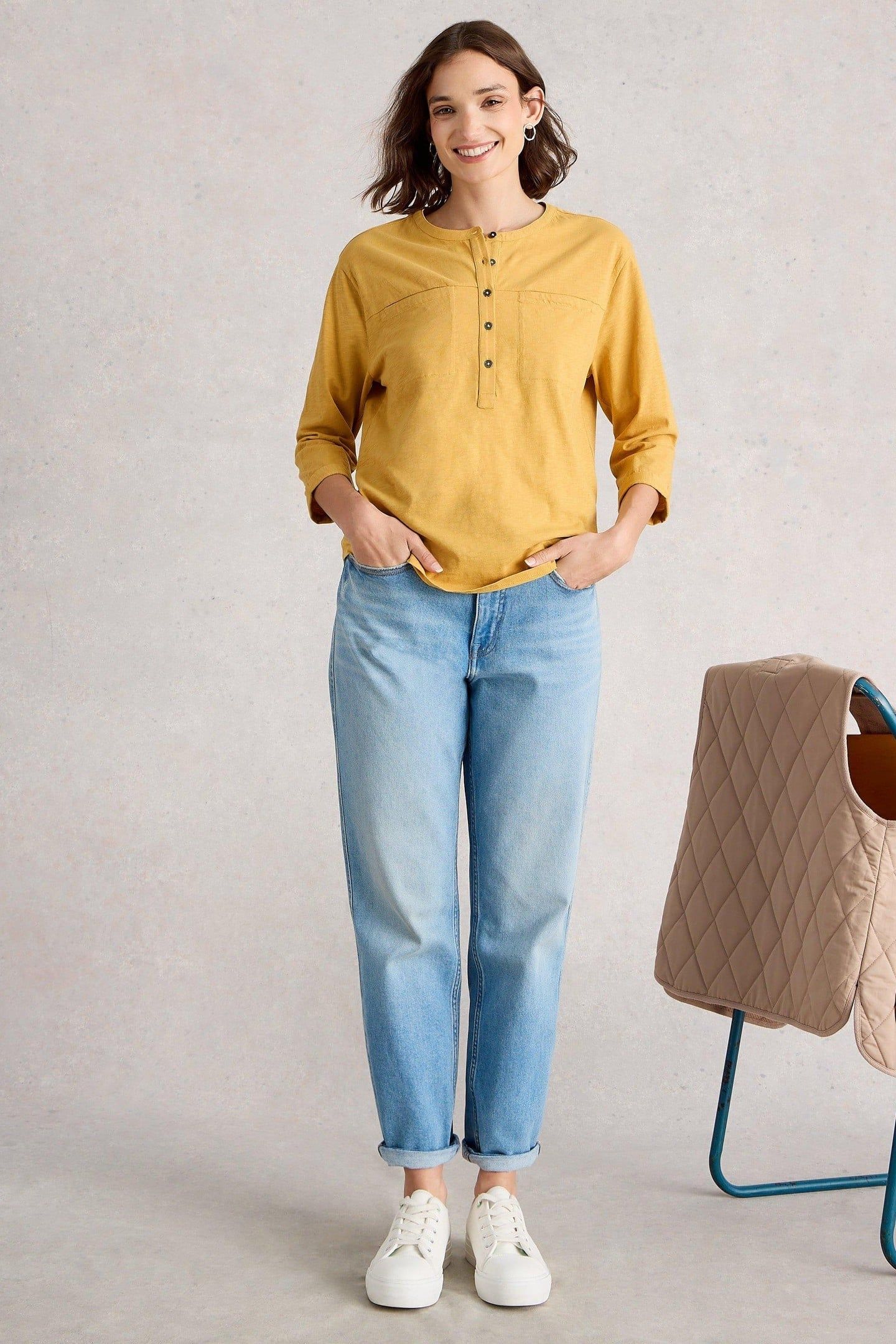 BETH 3/4 SLEEVE SHIRT MID CHARTREUSE 1
