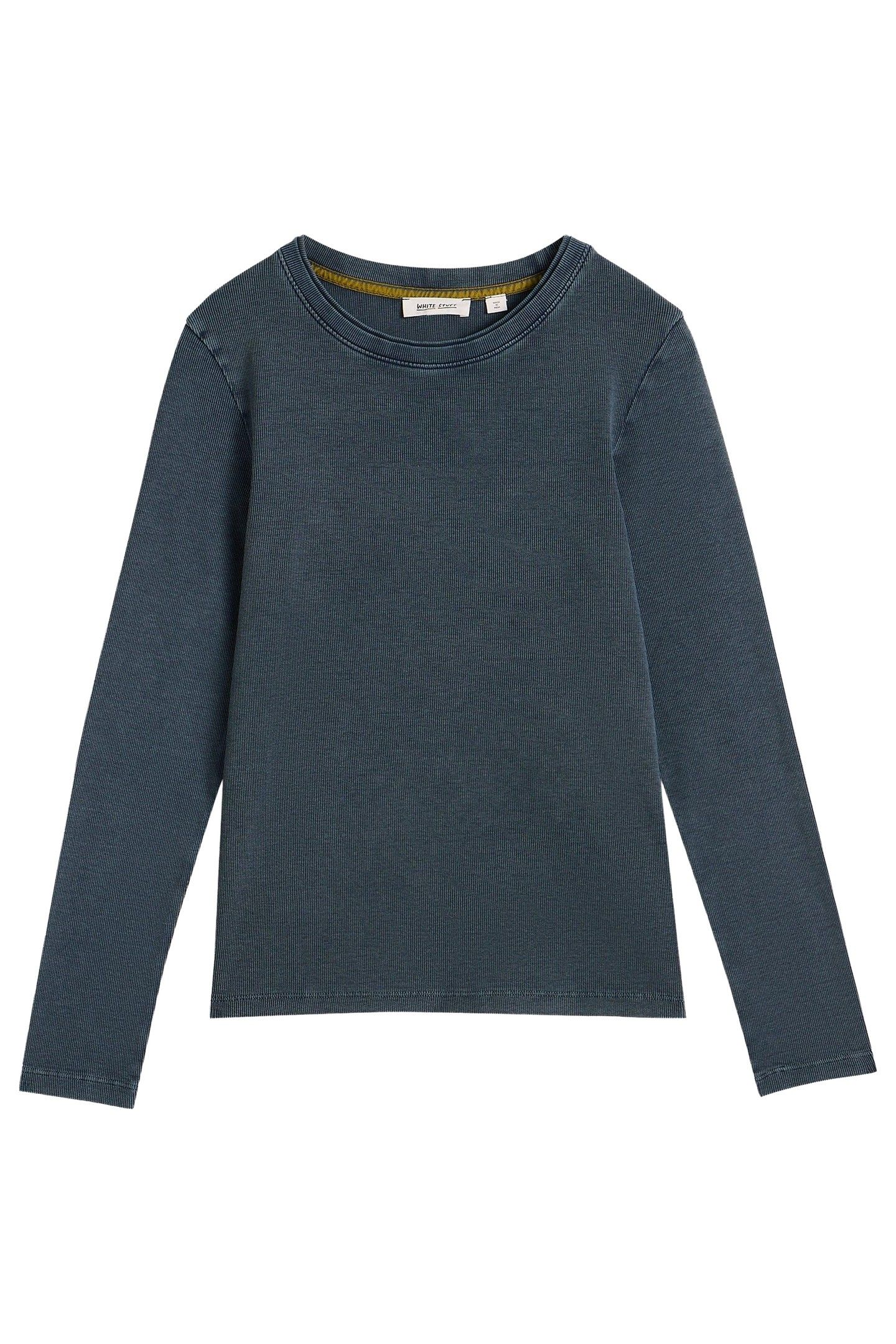 SADIE LONG SLEEVE RIB TEE MID BLUE 3