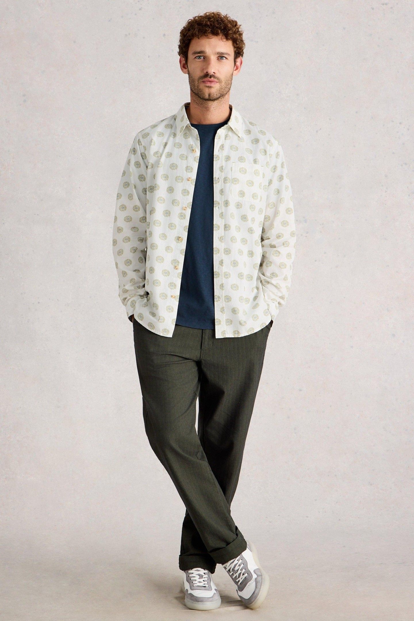 FINSBURY RUSTIC PRINT SHIRT WHITE PRINT 2