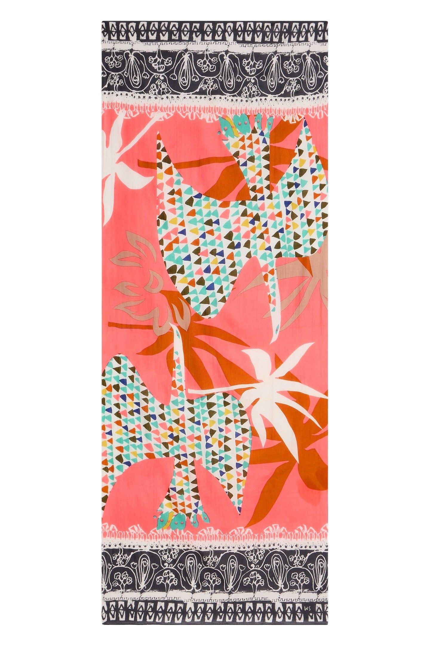 CALLIE PRINTED SCARF PINK PRINT 1