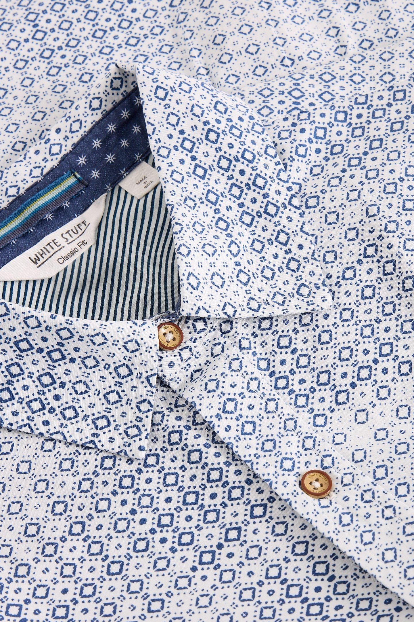 FINSBURY GEO PRINT SHIRT BLUE PRINT 4