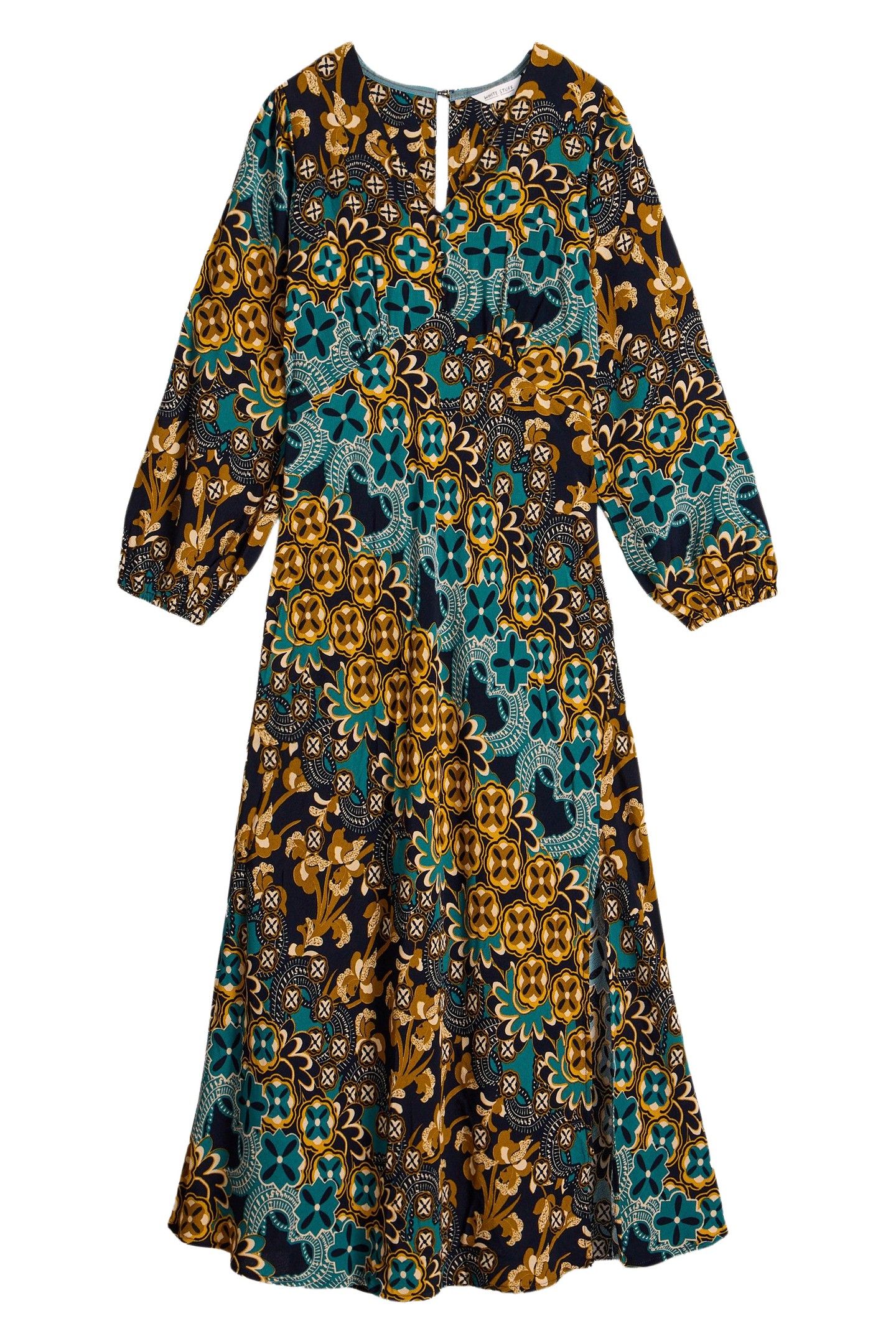 HOPE BIAS CUT DRESS NAVY MULTI 4
