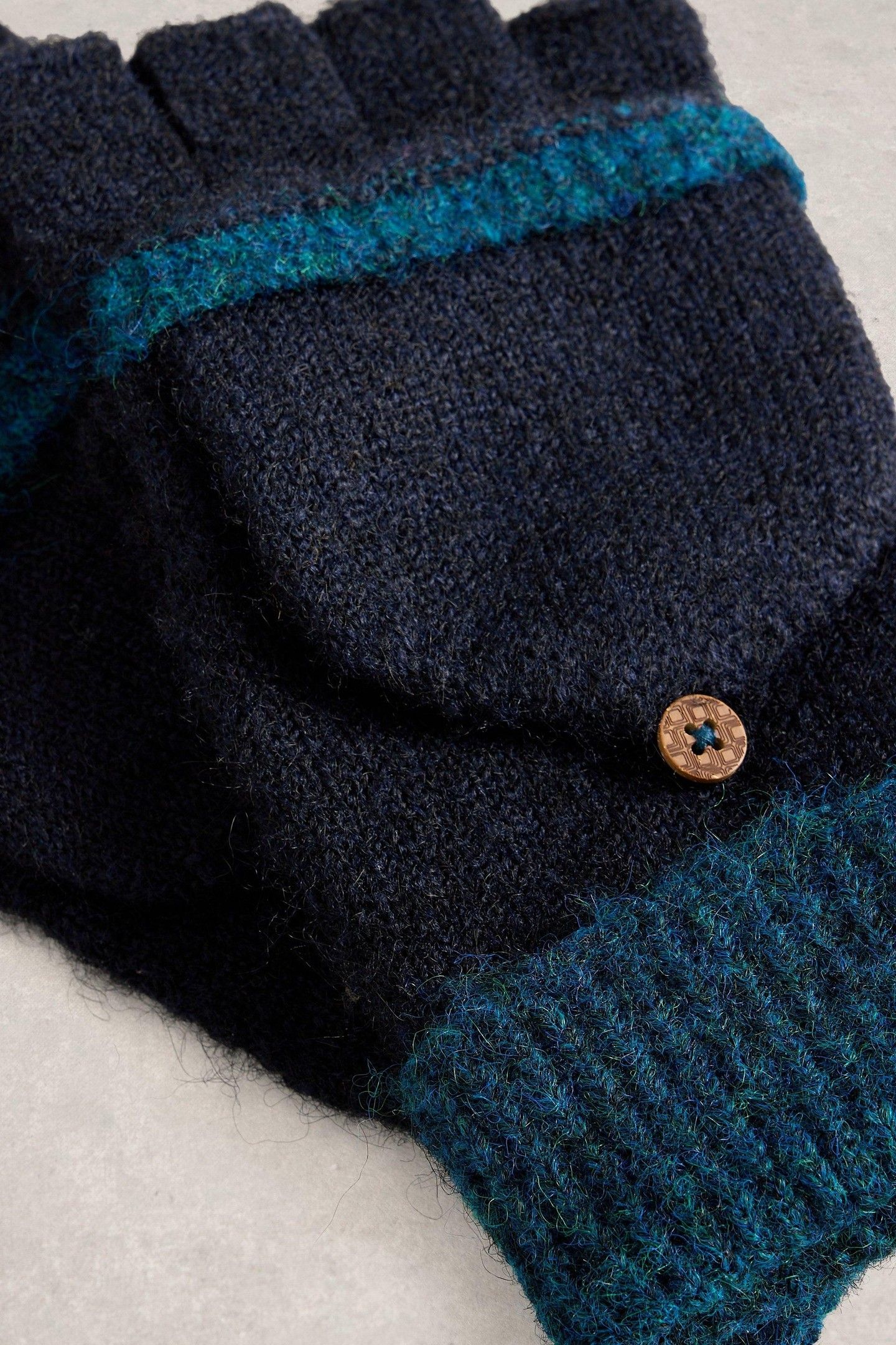 EMMA KNITTED FLIP MITT DARK NAVY 3