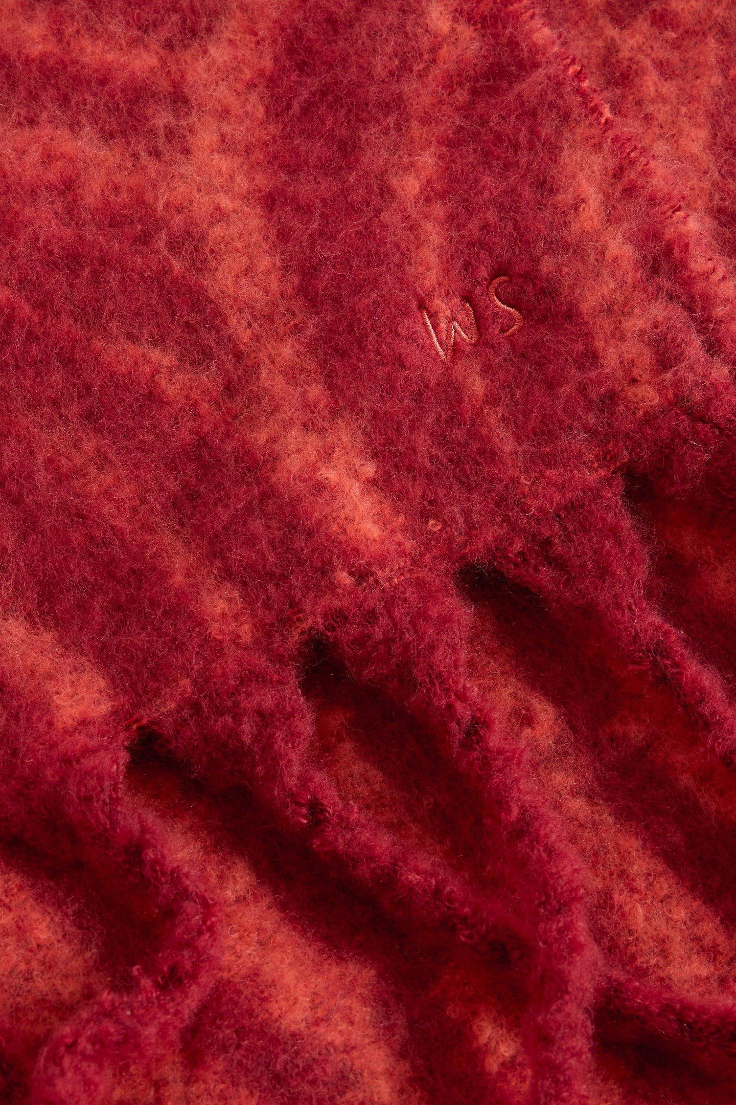 SHELLY BRUSHED SCARF DARK RED 3