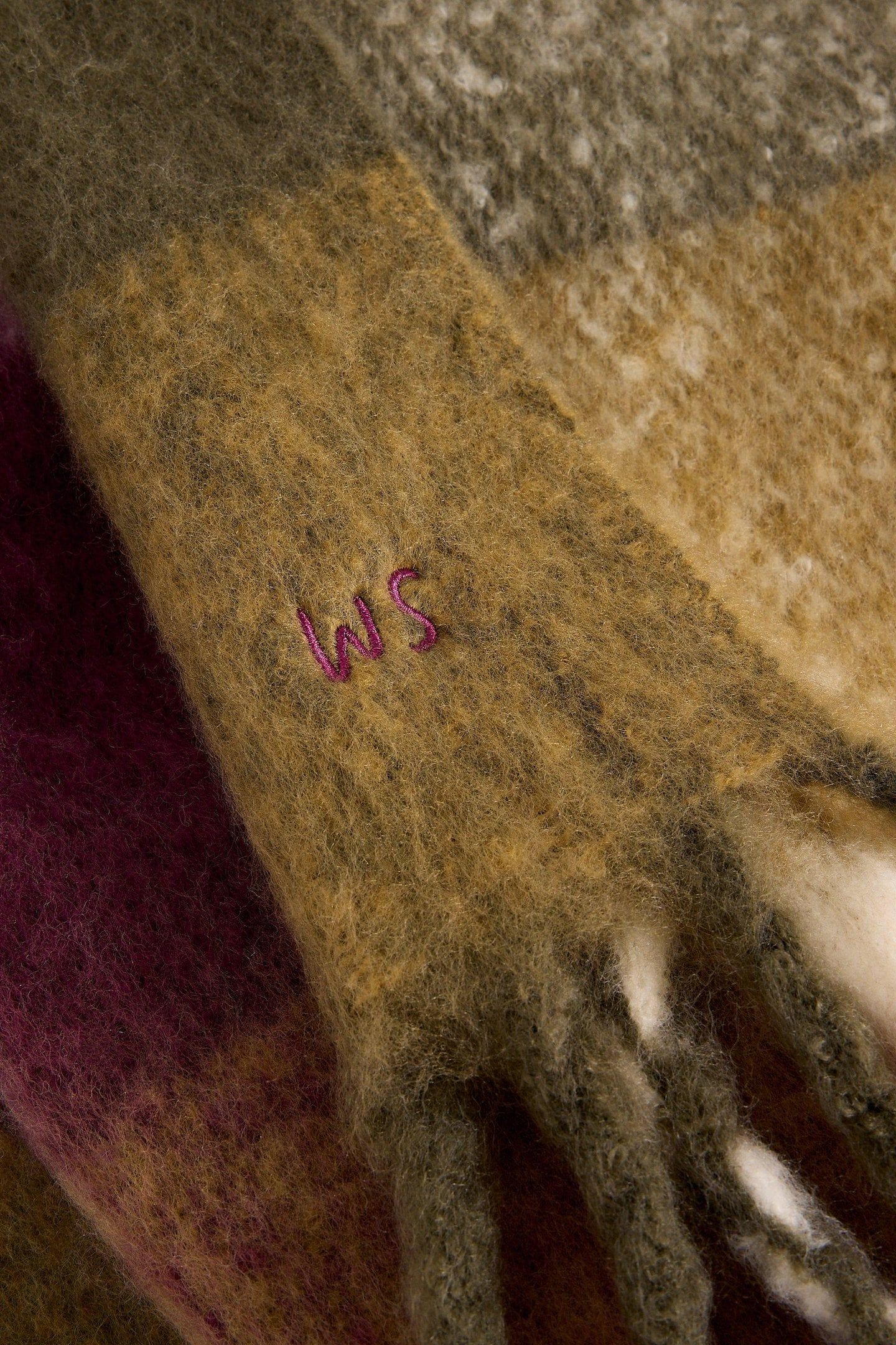 SHELLY BRUSHED CHECK SCARF PURPLE MULTI 3