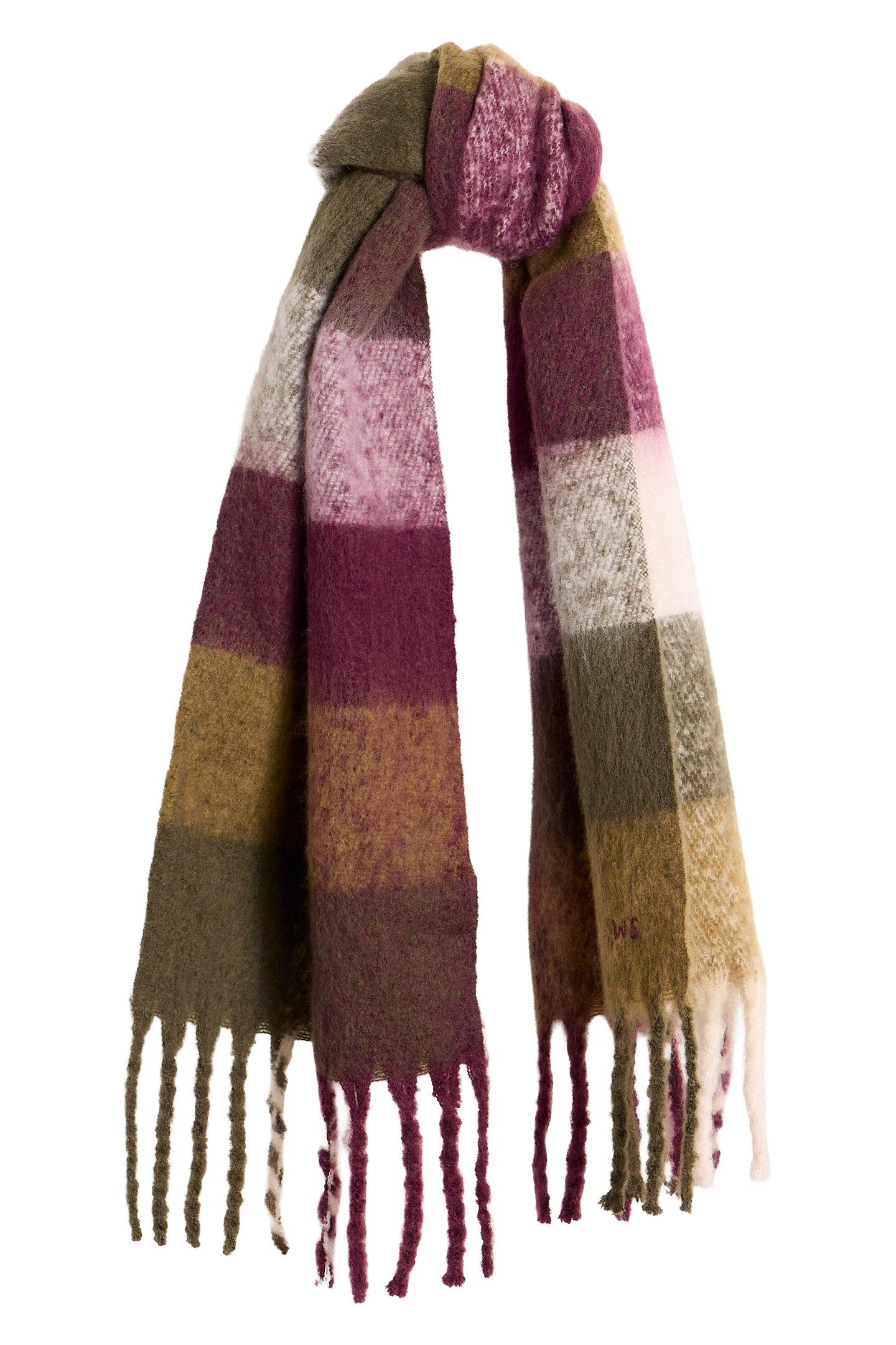 SHELLY BRUSHED CHECK SCARF PURPLE MULTI 2