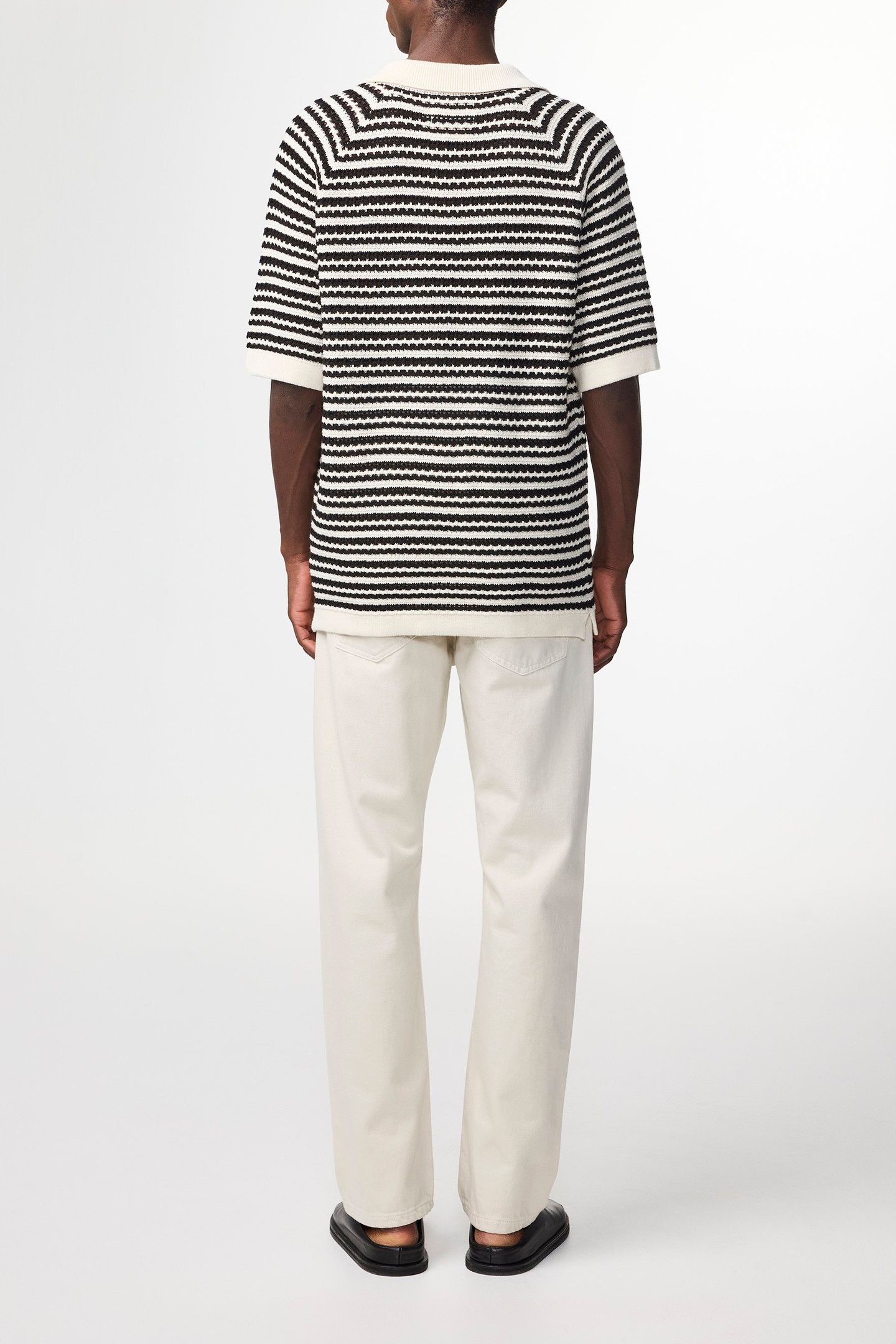 BRETT SS POLO 6686 BLACK STRIPE 3