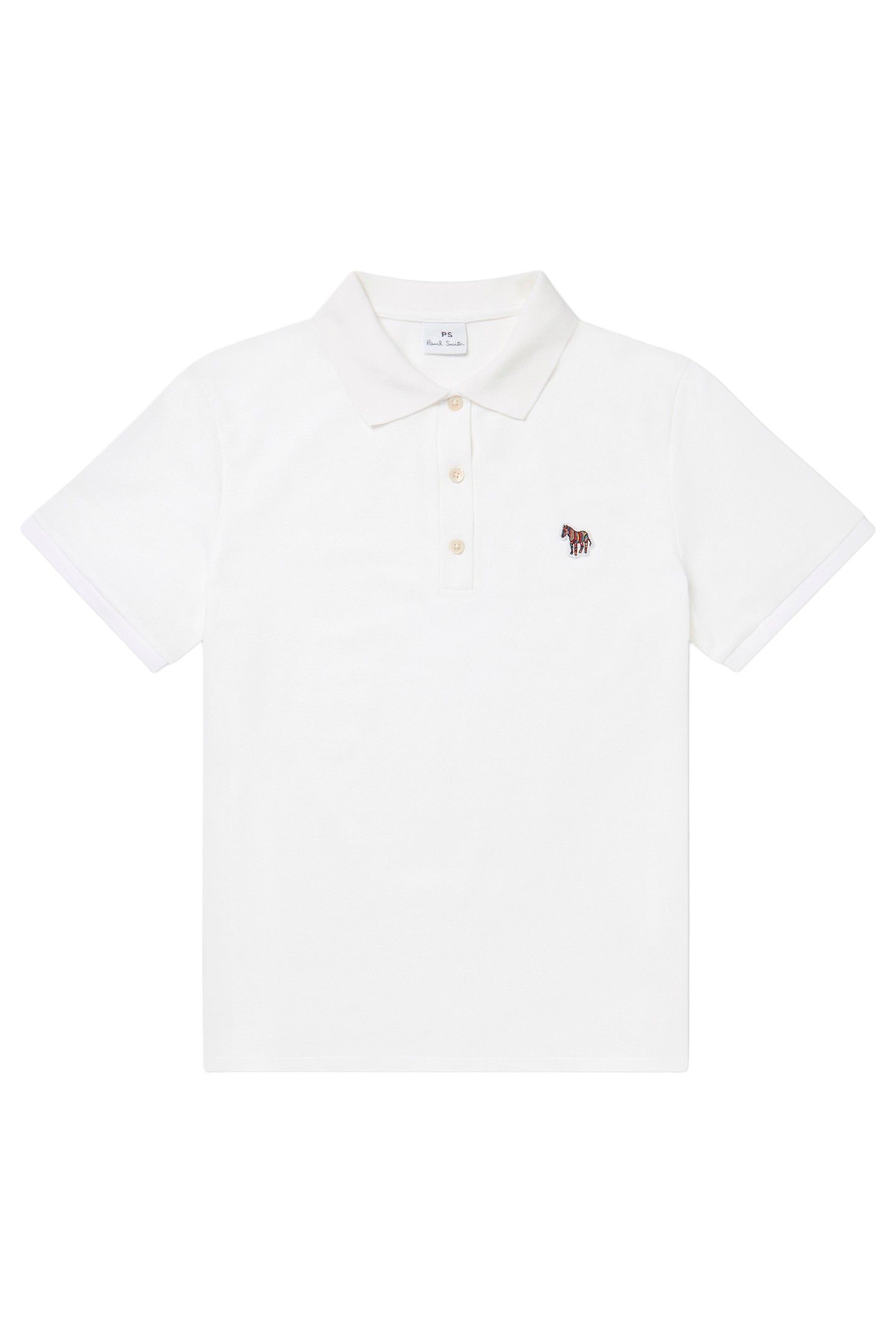 WOMENS ZEBRA POLO TOP WHITE 3