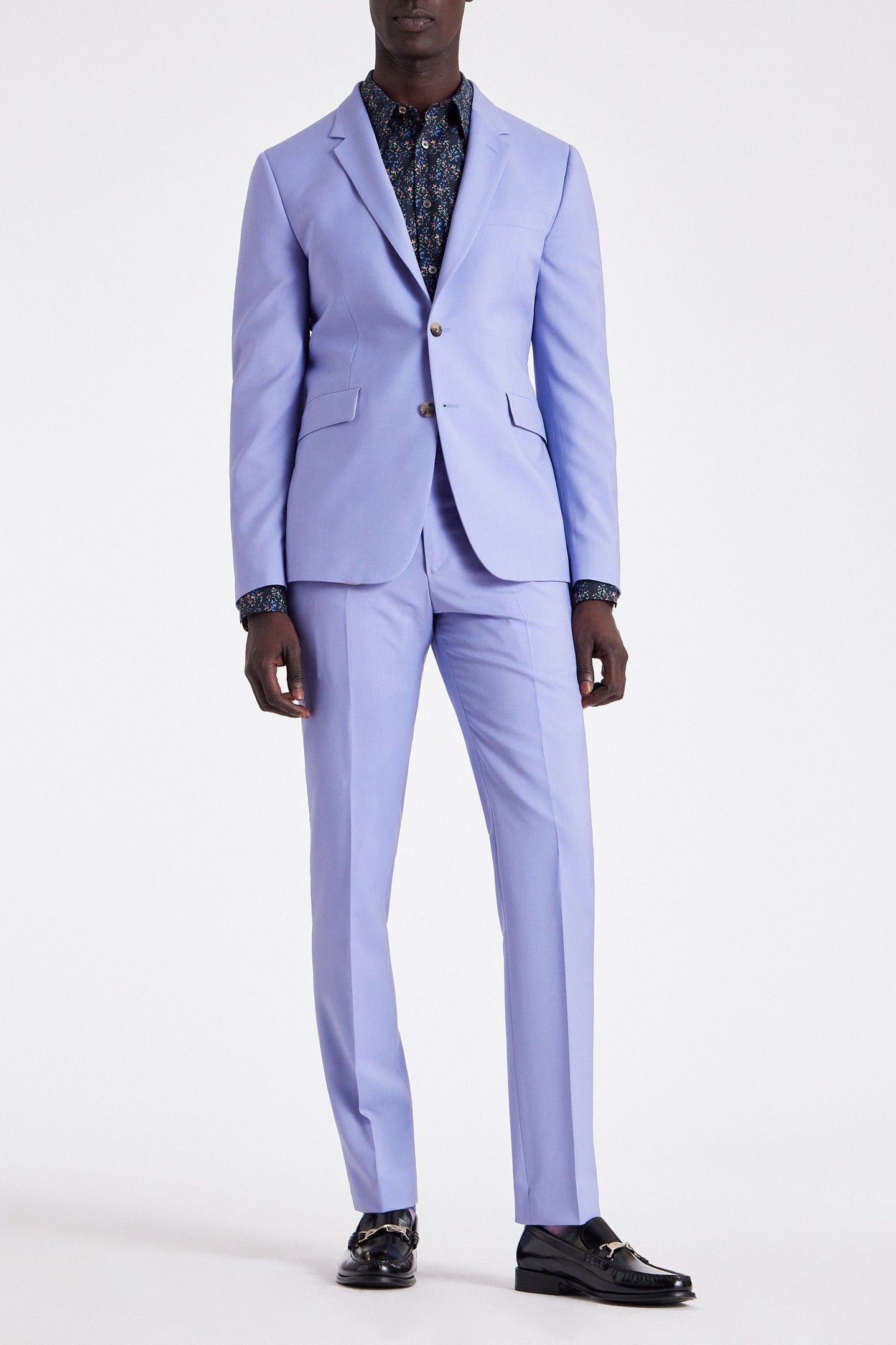 MENS SLIM FIT 2BTN SUIT PURPLE 1