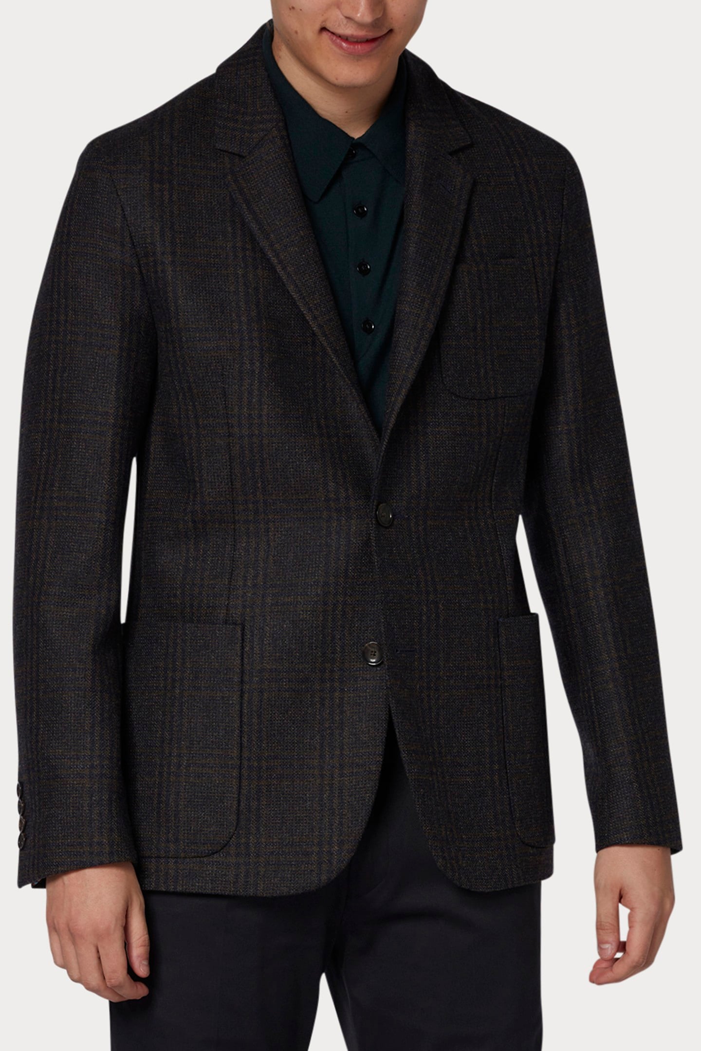 MENS 2 BUTTON JACKET BROWN 1