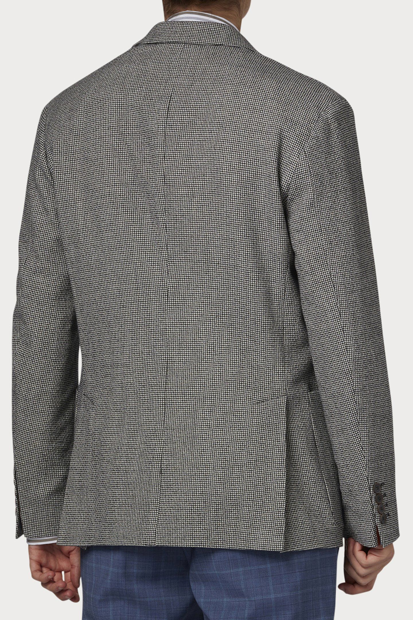 MENS 2 BTN PATCH POCKET JACKET BLACK MELANGE 5