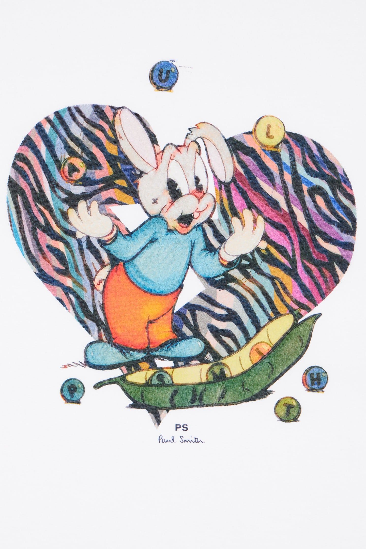WOMENS ZEBRA HEART BUNNY T-SHIRT WHITE 4