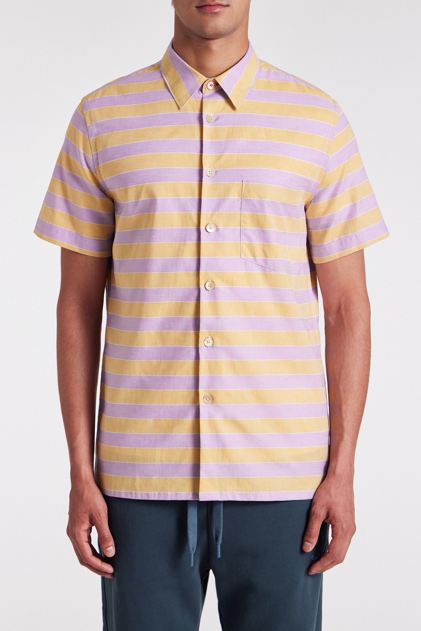 MENS SS CASUAL FIT SHIRT LEMON YELLOW 1