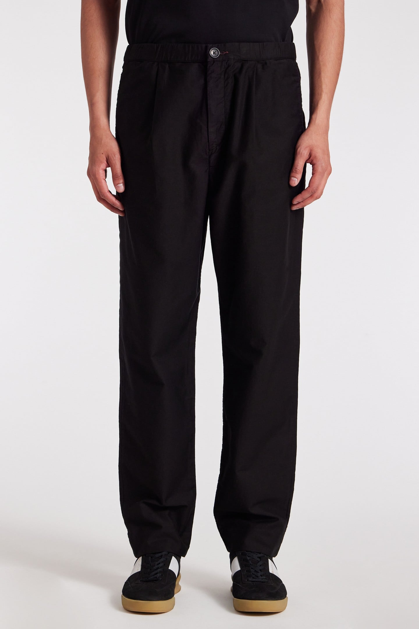 MENS PLEATED TROUSER BLACK 1