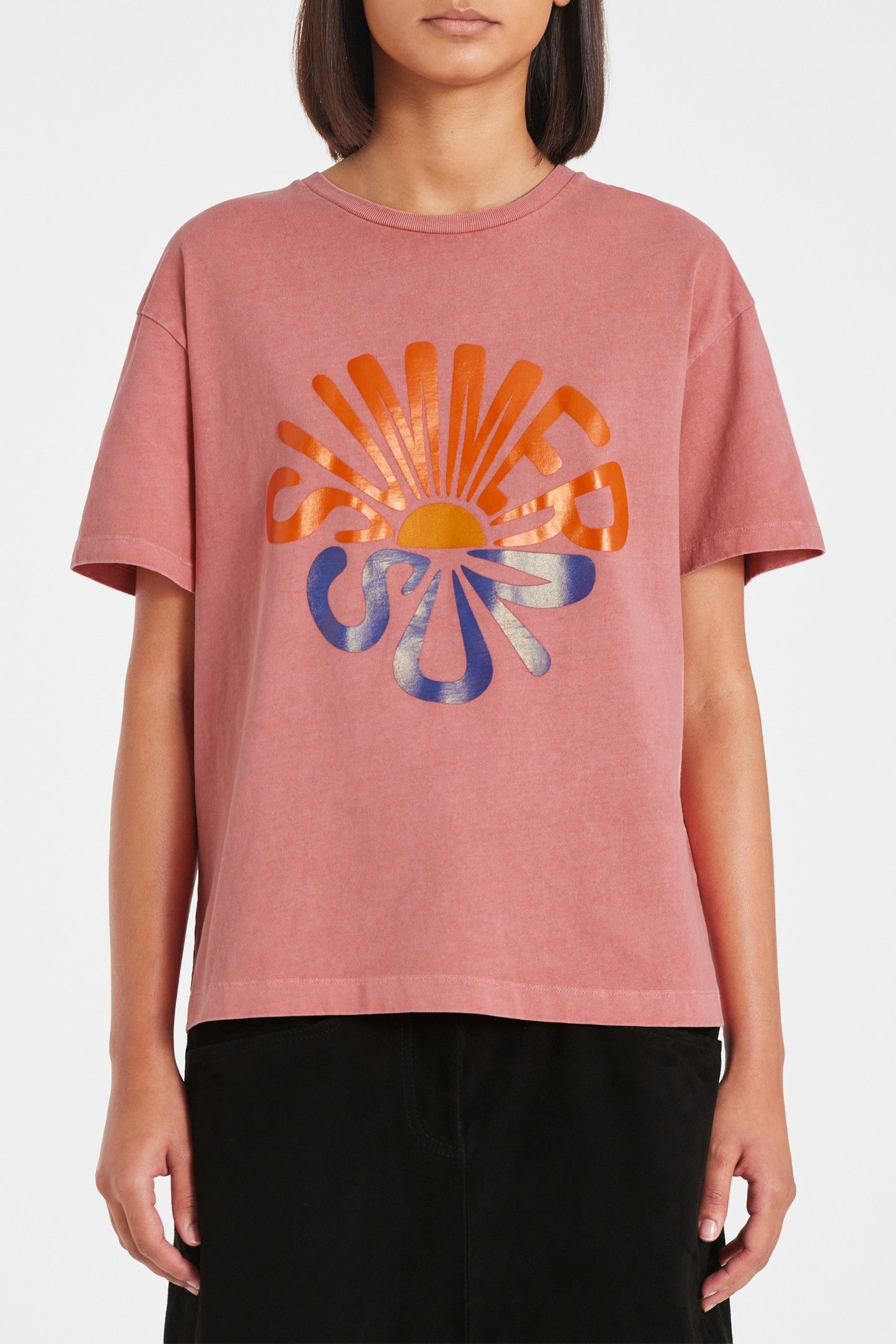 WOMENS SS TSHIRT SUMMER SUN POWDER PINK 1