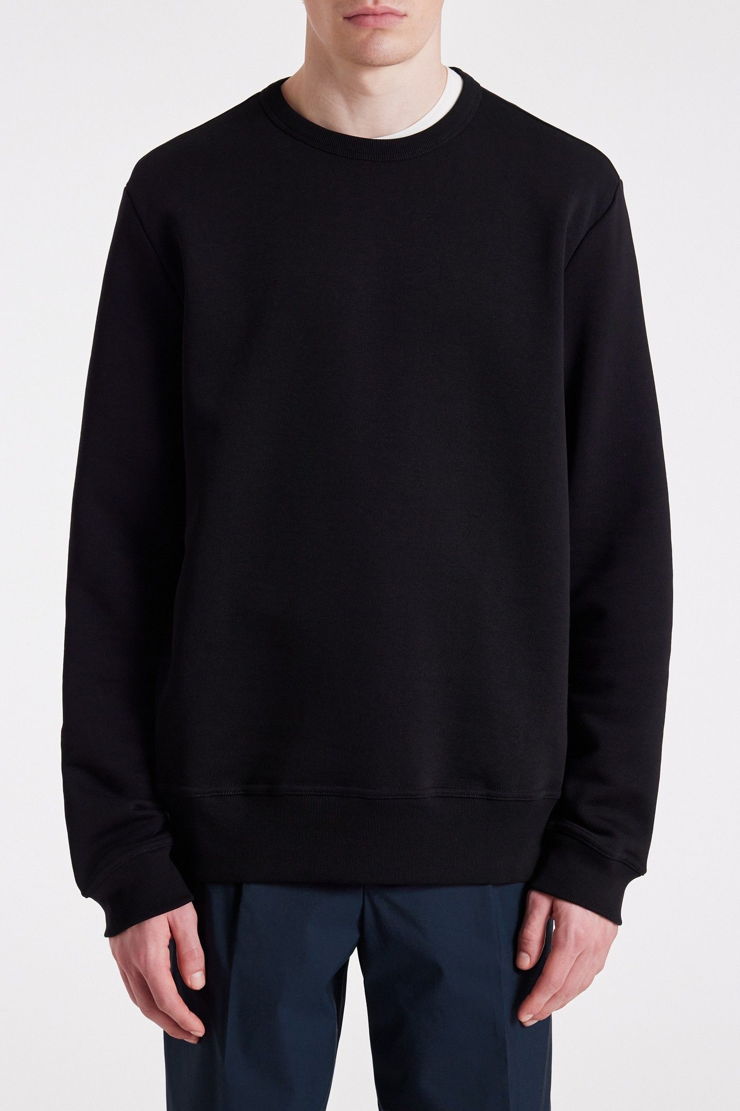 MENS REG FIT CREW NECK SWEAT BLACK 1