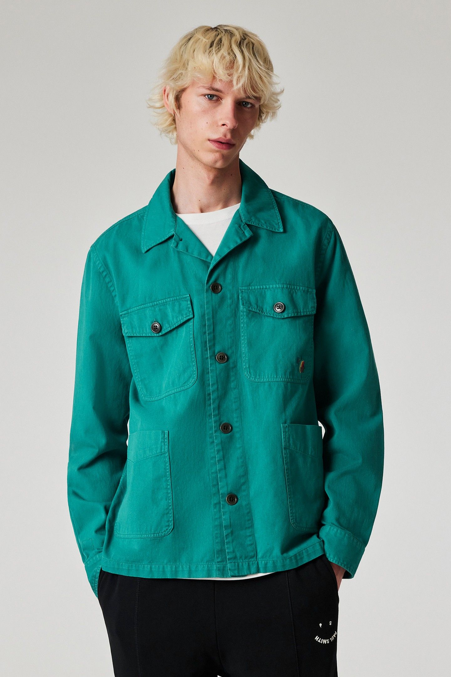 MENS LS CASUAL FIT SHIRT JKT BS ZEB PETROL GREEN 1