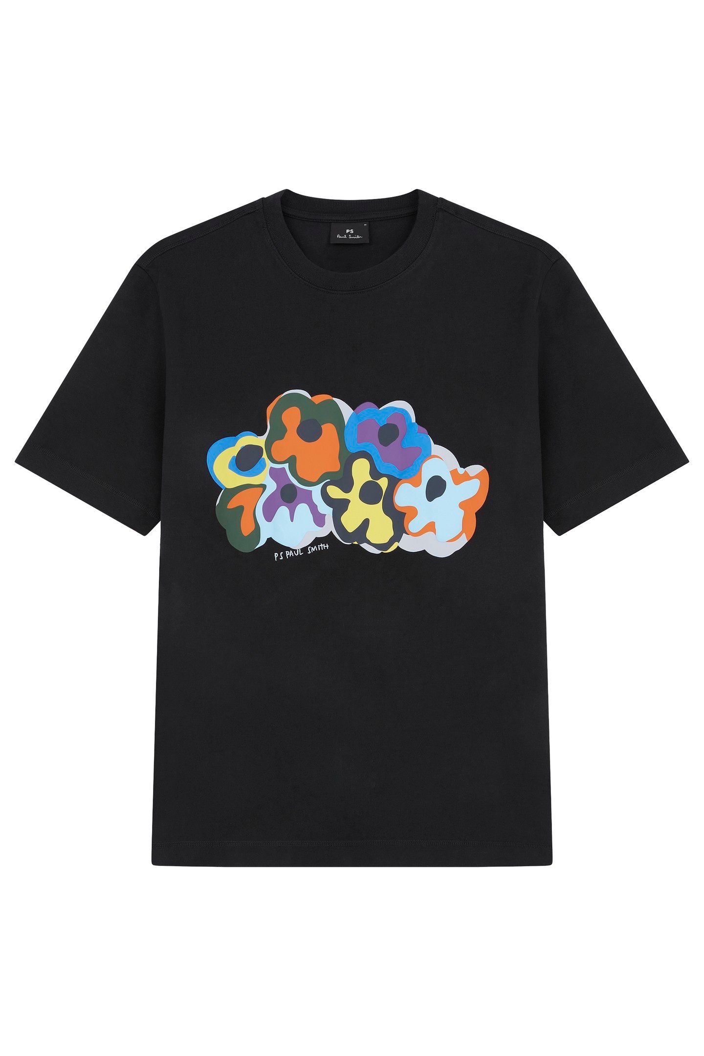 MENS REG FIT SS TSHIRT FLORAL MOTIF BLACK 4