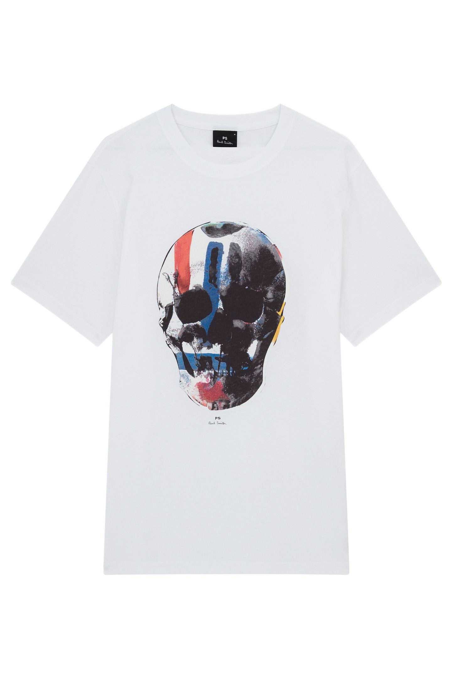 MENS REG FIT SS T SHIRT SKULL RED BLUE WHITE 4