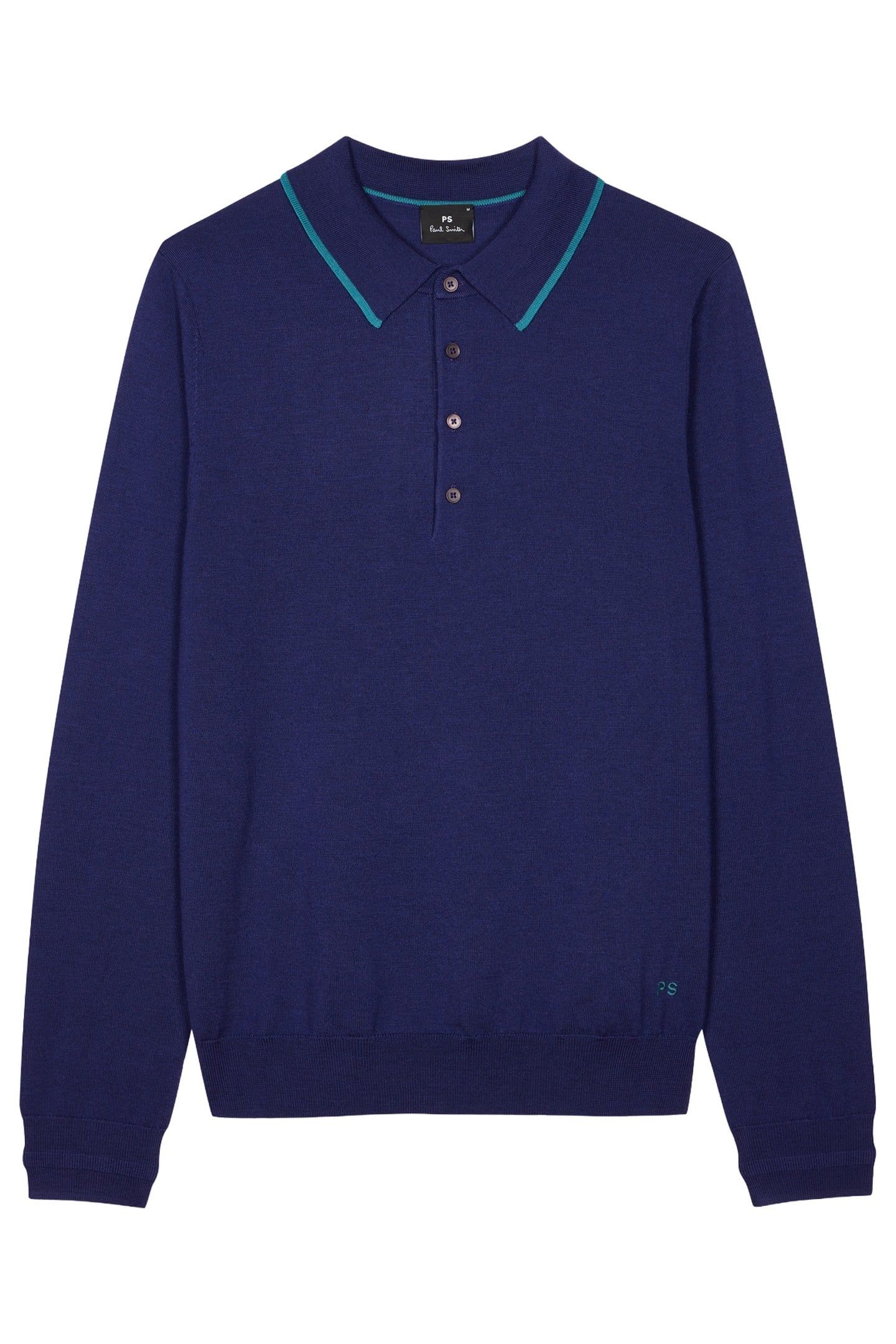 MENS SWEATER LS POLO NAVY 1