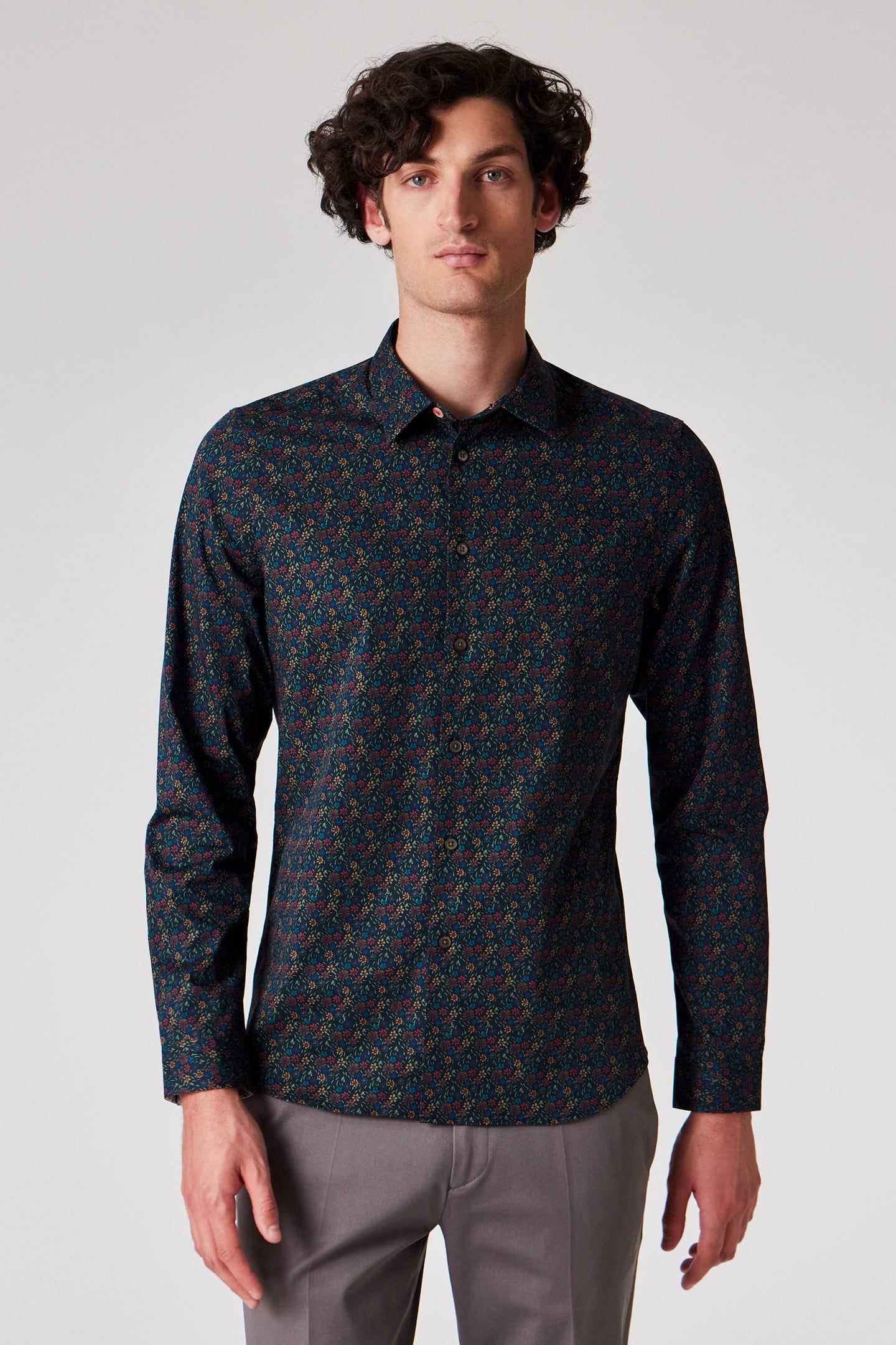 MENS SLIM FIT SHIRT VERY DARK NAVY 1