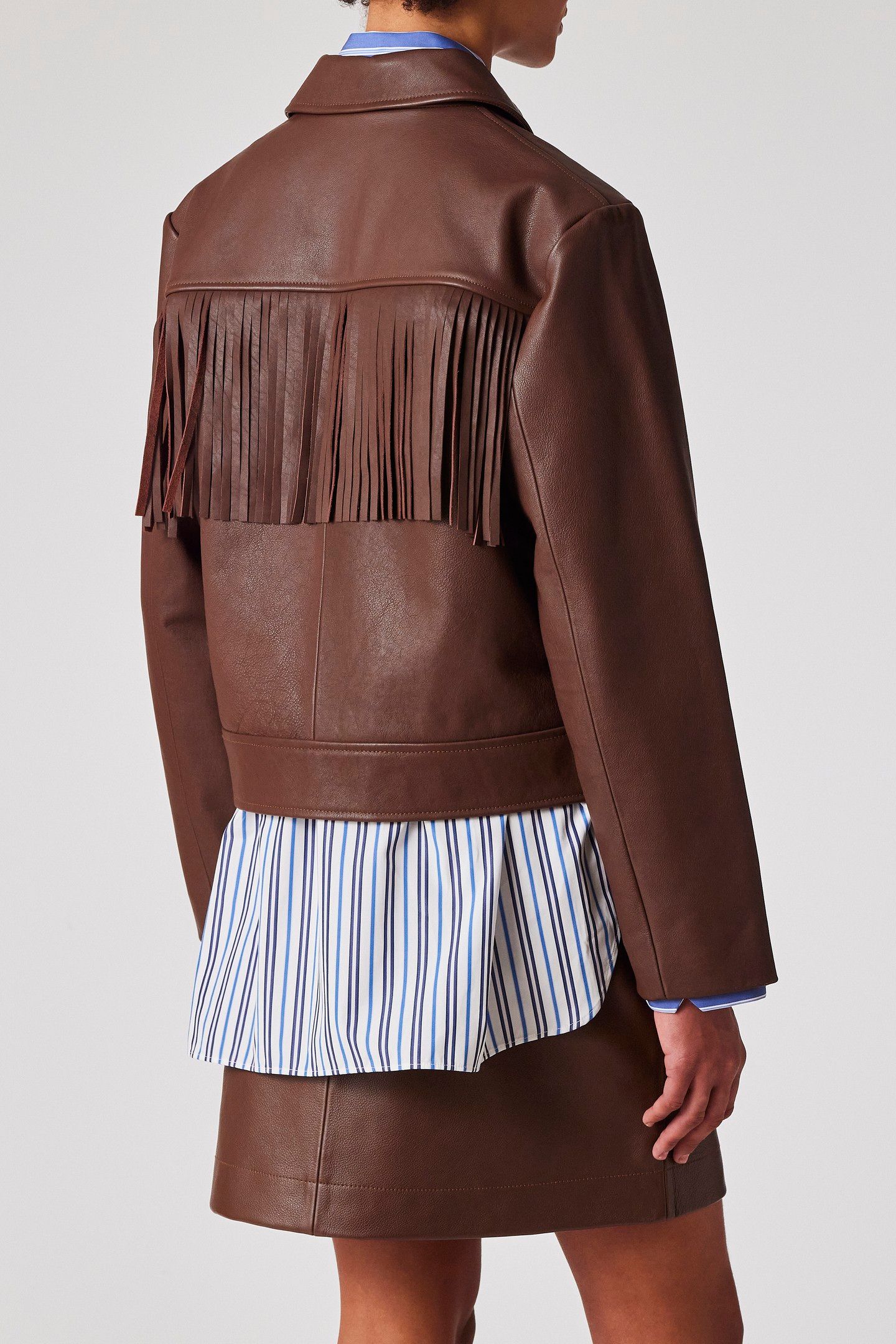WOMENS JACKET LEATHER DARK BROWN 2