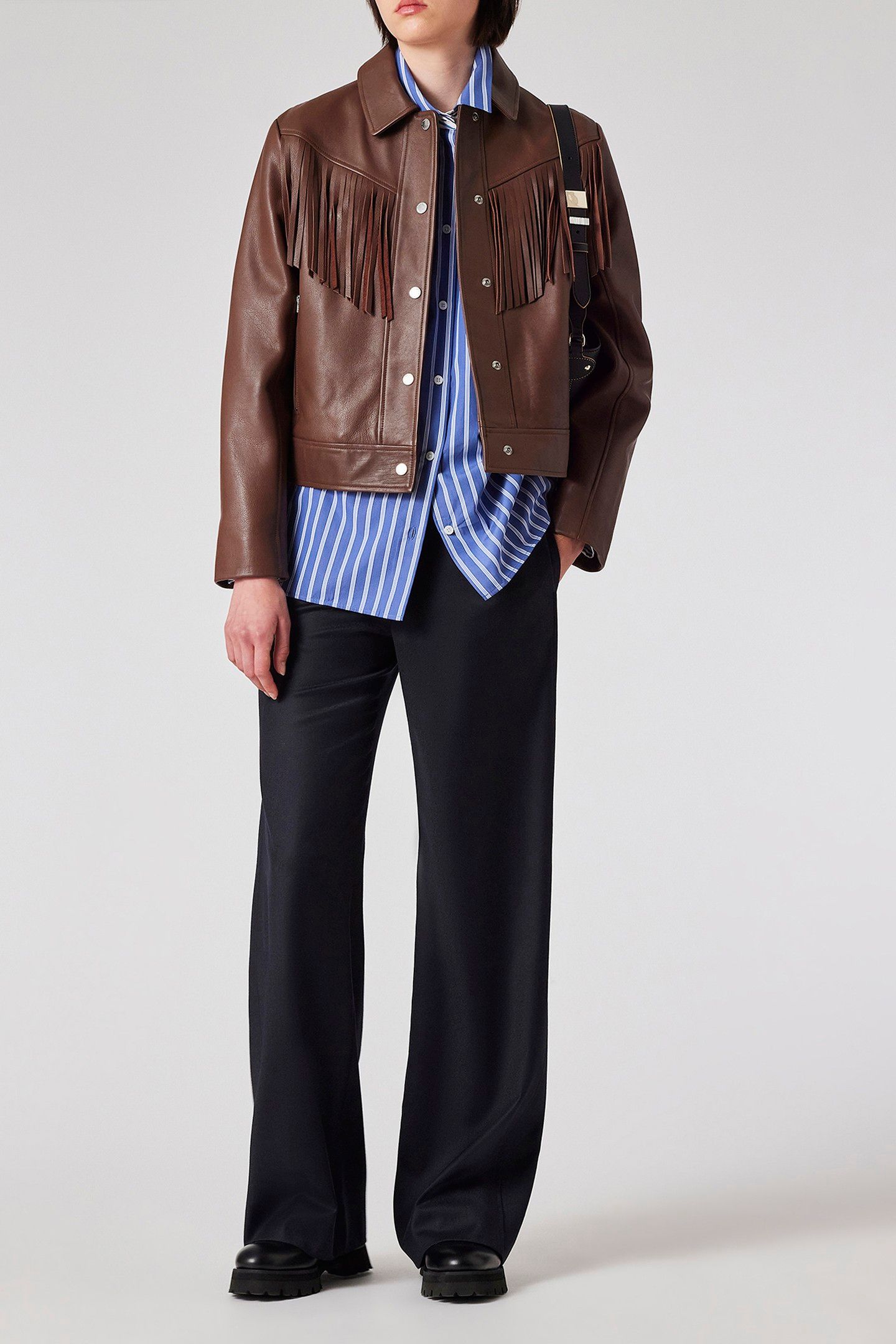 WOMENS JACKET LEATHER DARK BROWN 3