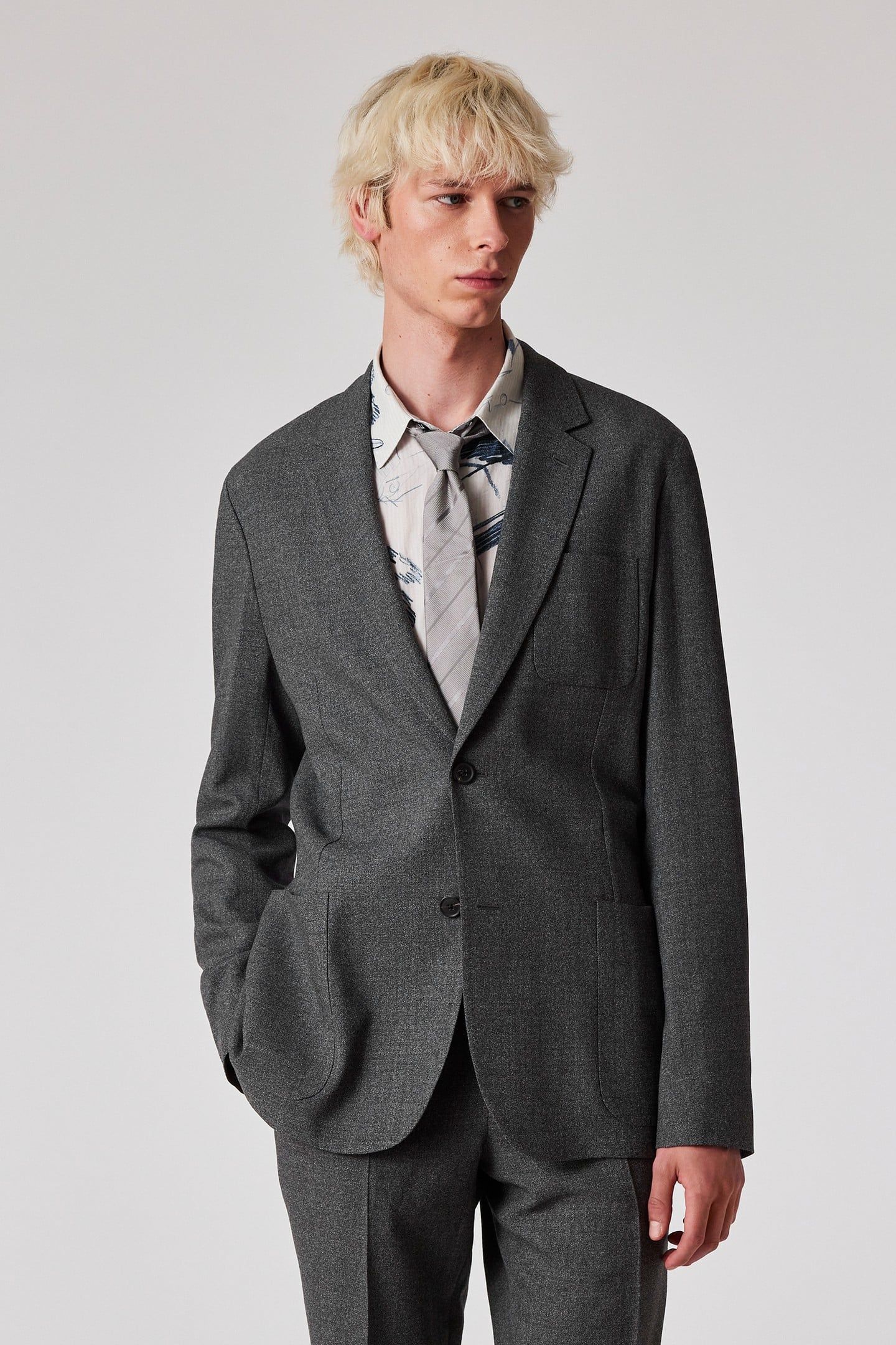 MENS 2 BUTTON JACKET GREY 1