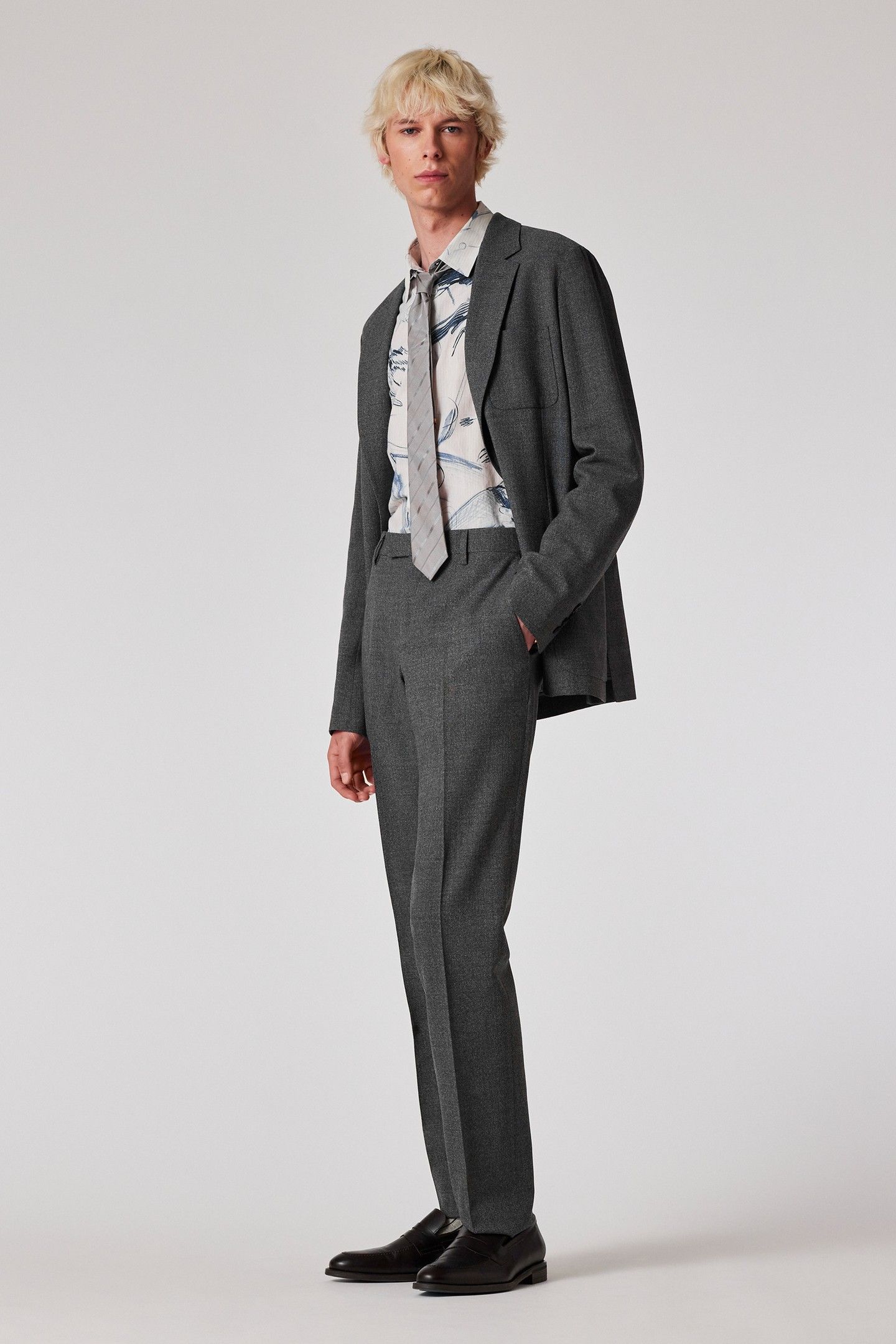 MENS 2 BUTTON JACKET GREY 3