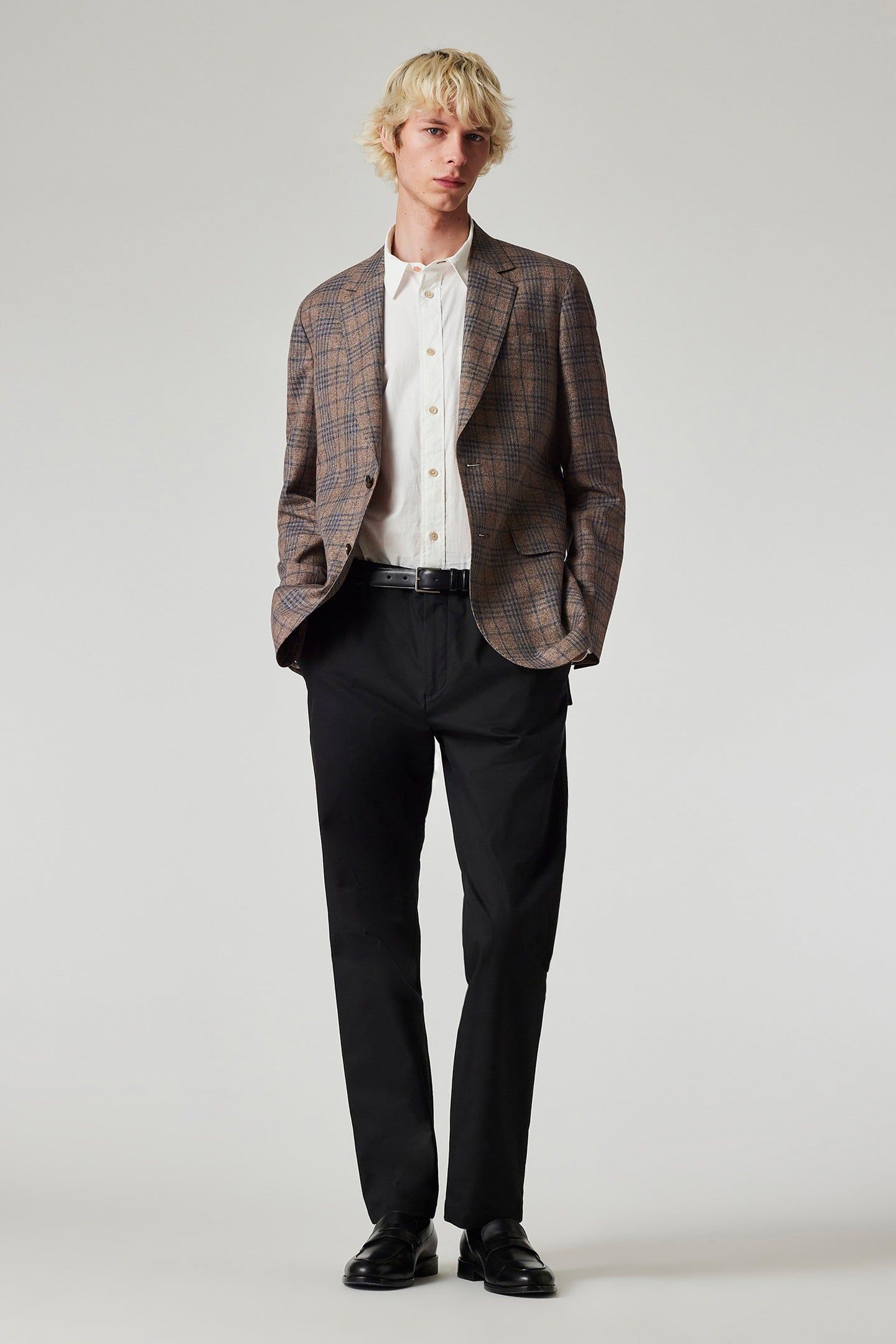 MENS 2 BUTTON JACKET BROWN 2