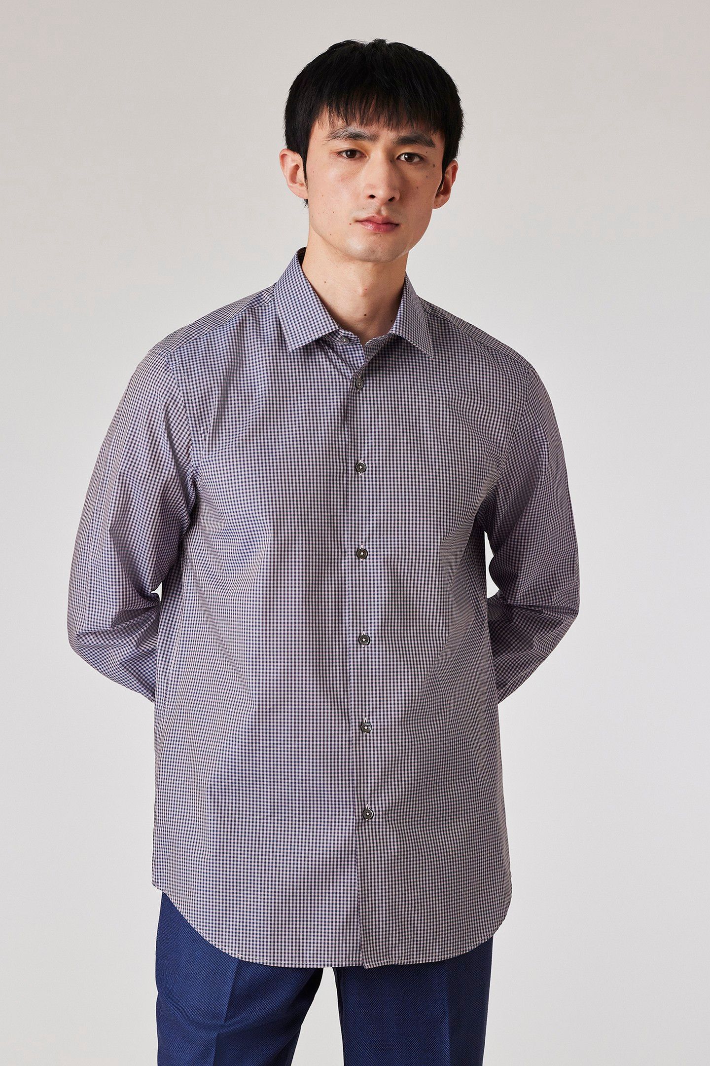 MENS S/C TAILORED FIT SHIRT LIGHT PURPLE 1