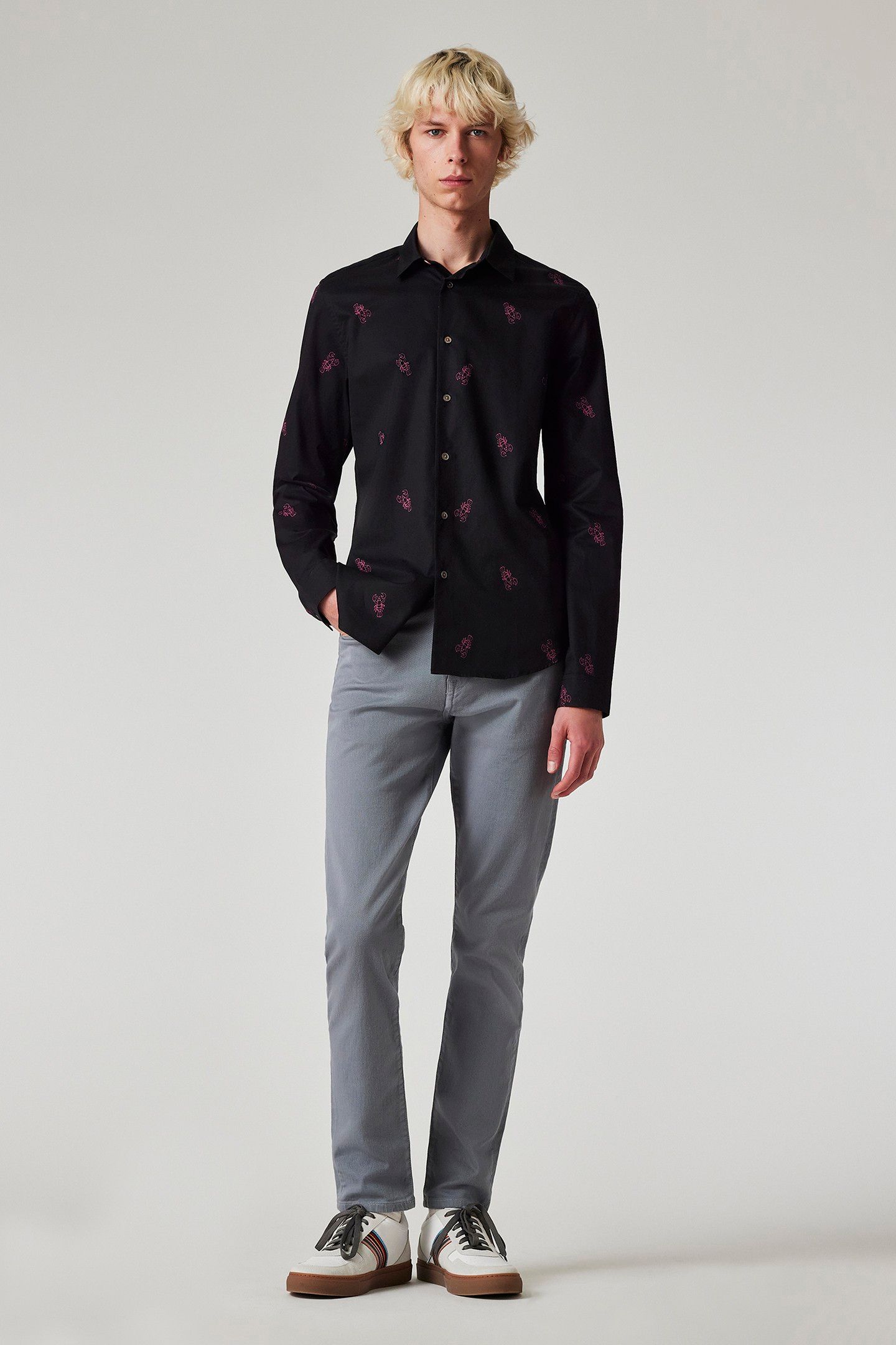 MENS LS SLIM FIT SHIRT BLACK 3