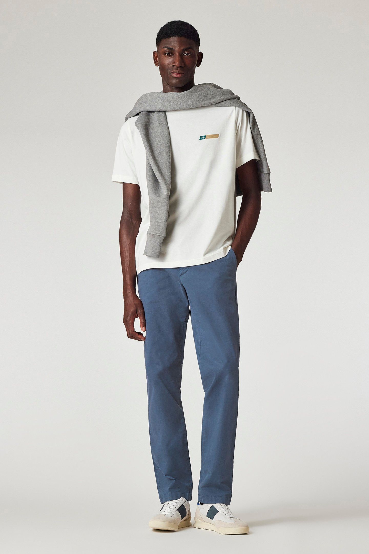 MENS MID FIT CLEAN CHINO BS ZEB SLATE 3