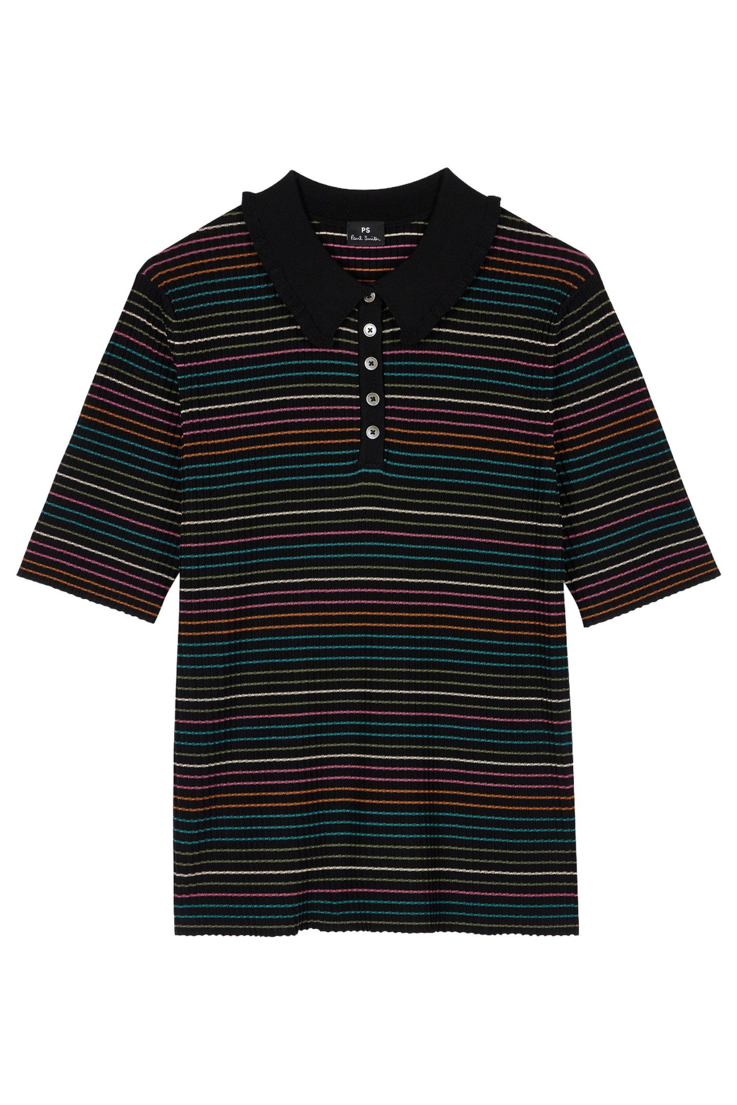 WOMENS KNITTED SS TOP BLACK 1