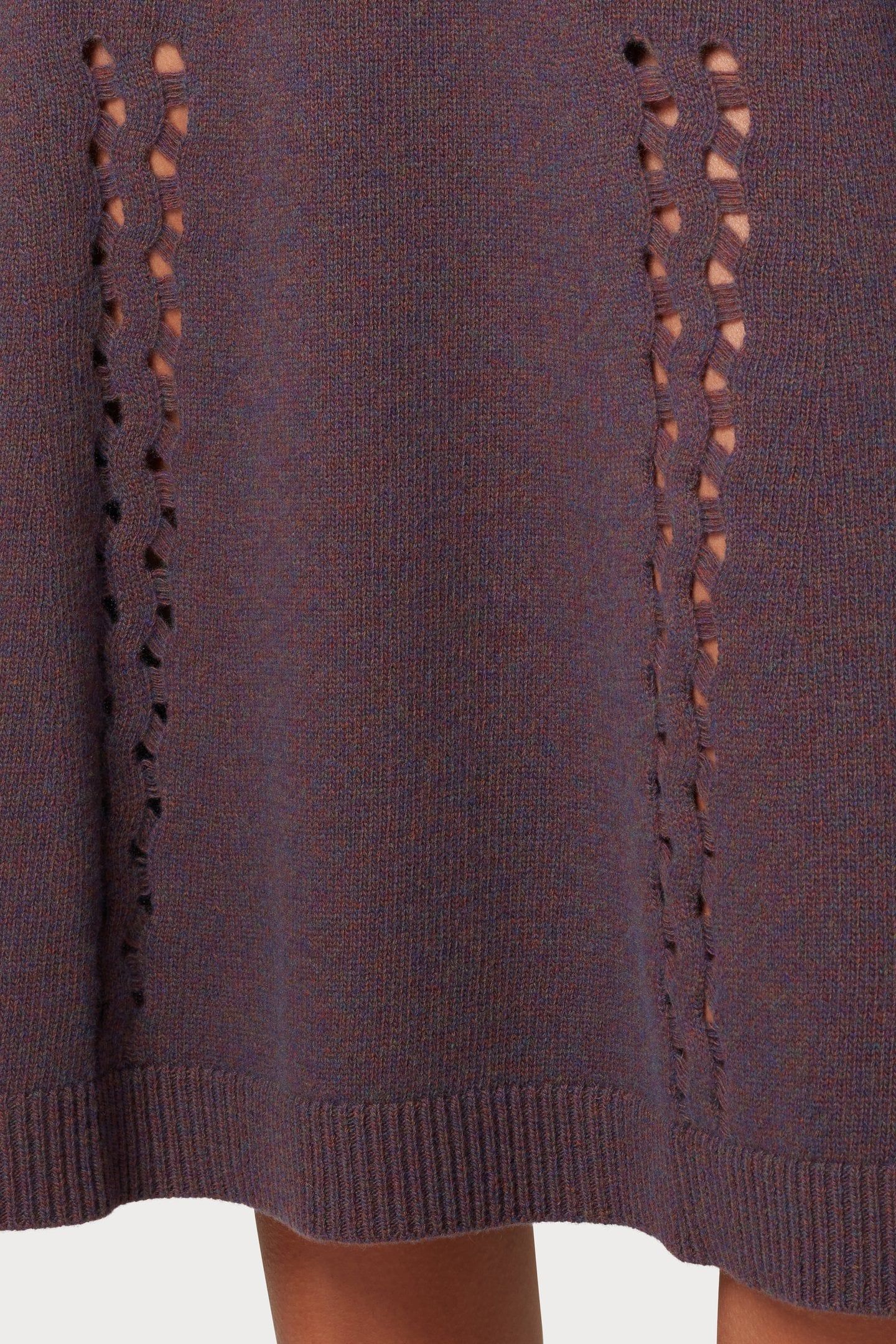 WOMENS KNITTED SKIRT AUBERGINE 3