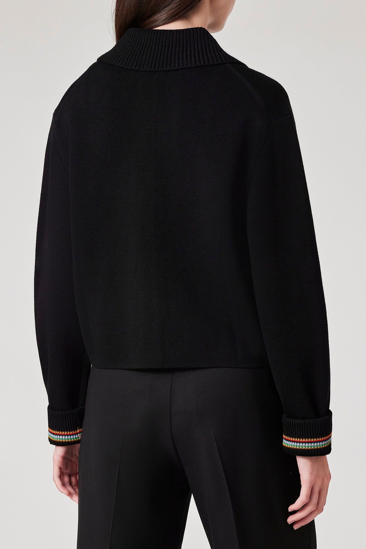 WOMENS KNITTED BLAZER BLACK 2