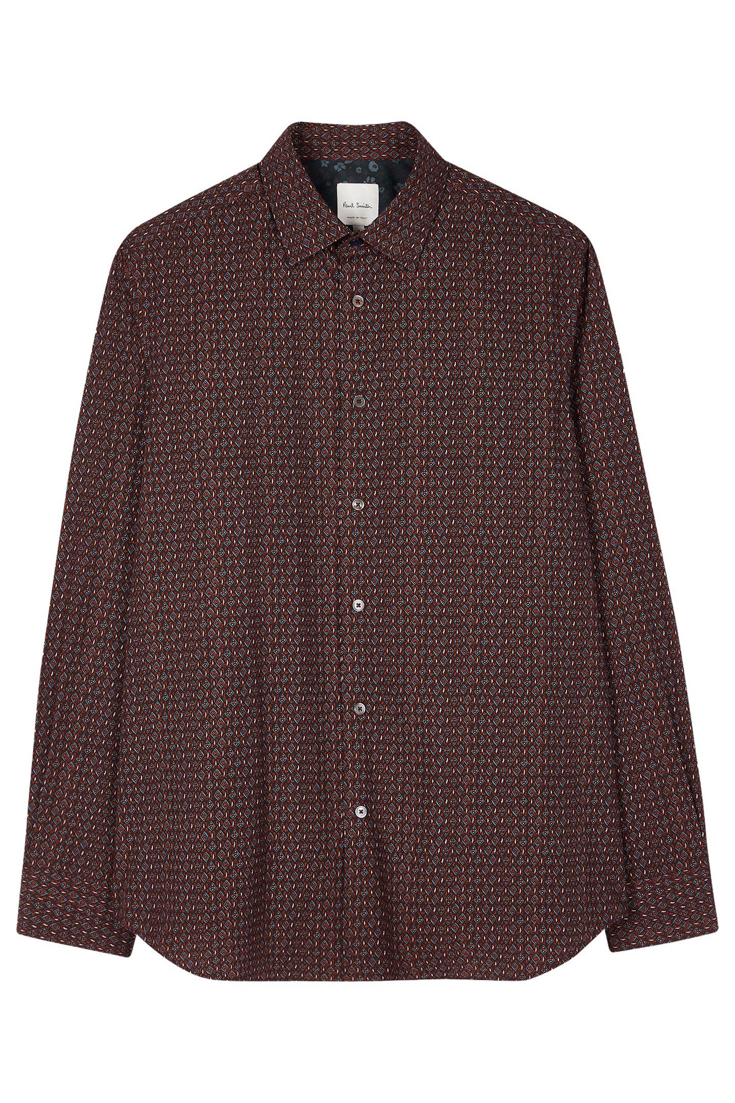 MENS S/C TAILORED FIT SHIRT BURGUNDY/ BORDE 4