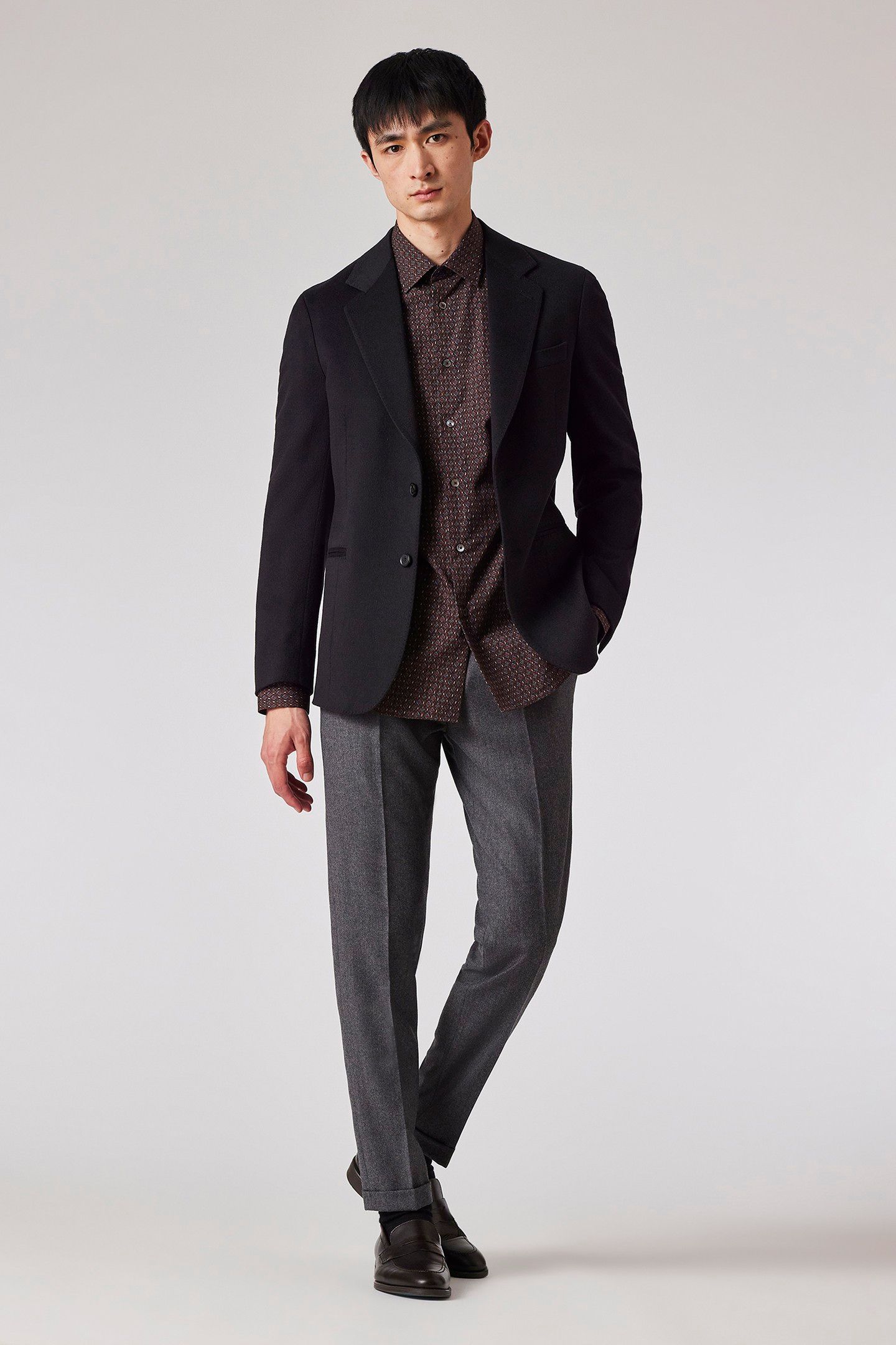 MENS S/C TAILORED FIT SHIRT BURGUNDY/ BORDE 3