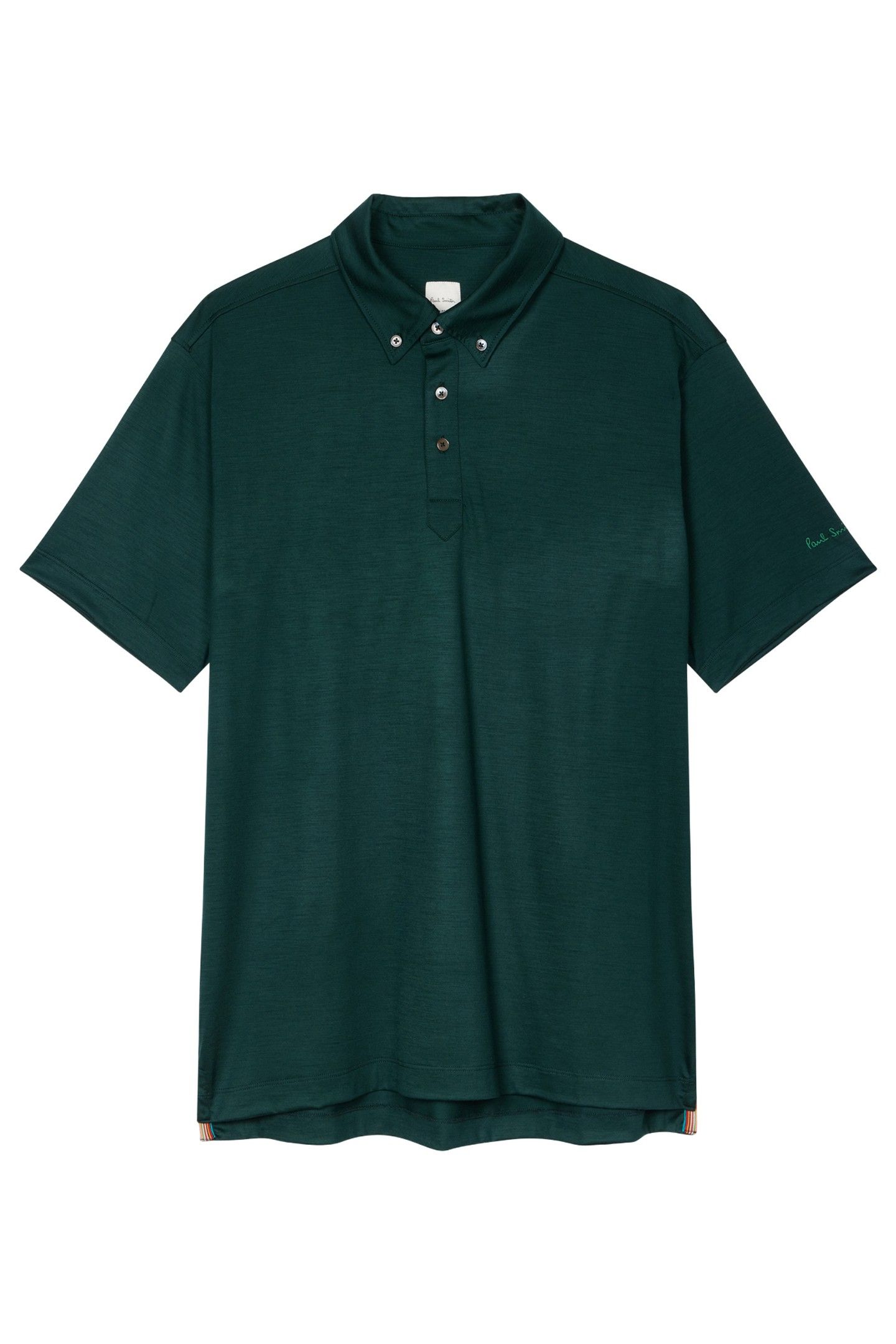 MENS OVERSIZED S/S POLO SHIRT BOTTLE GREEN 4