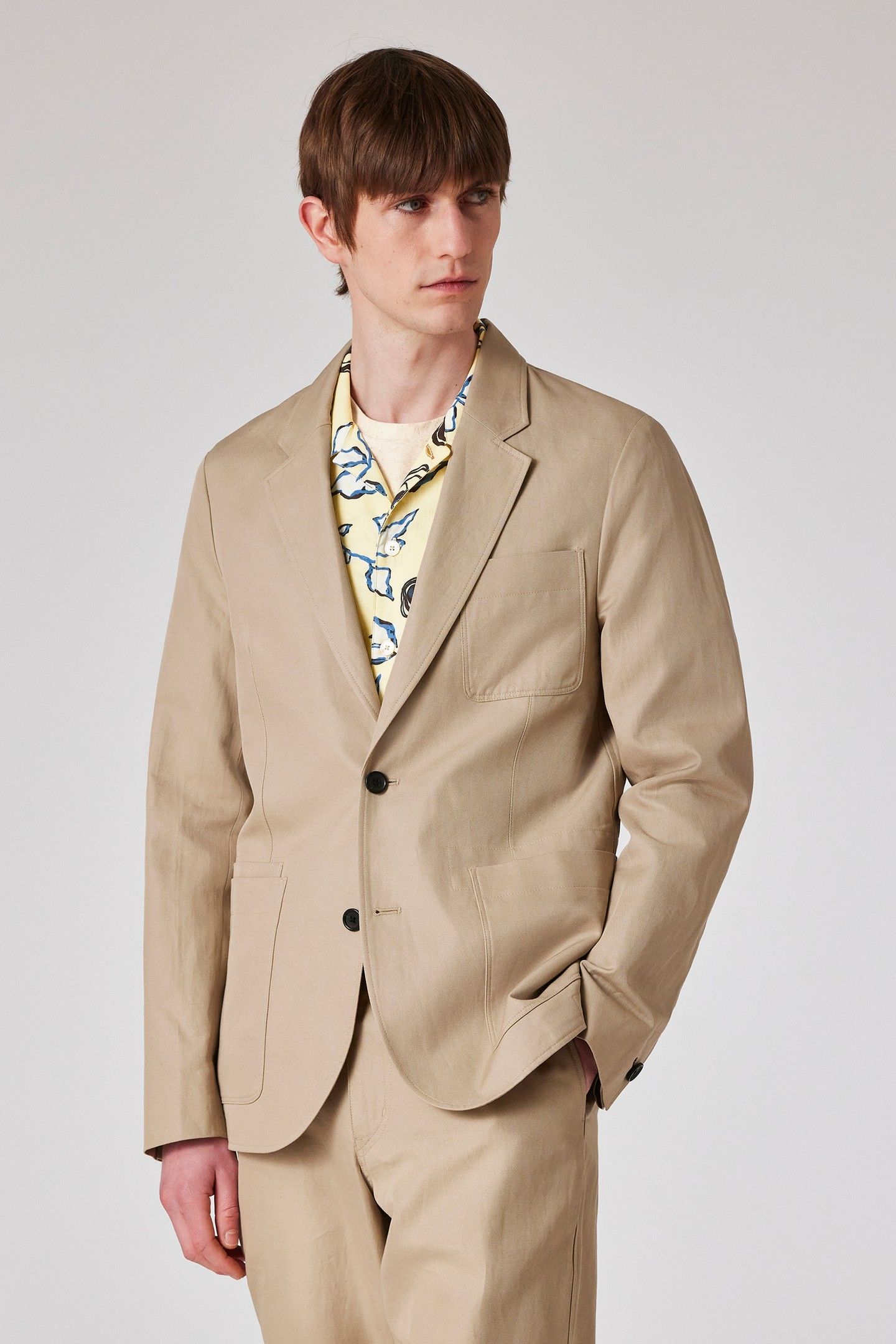 MENS 2 BTN JACKET MEDIUM BEIGE 1