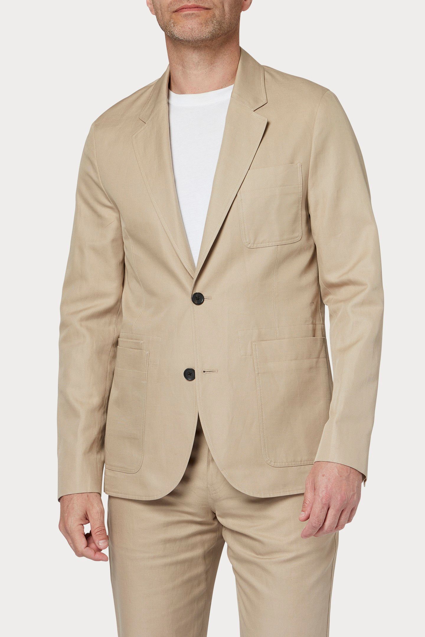 MENS 2 BTN JACKET MEDIUM BEIGE 4