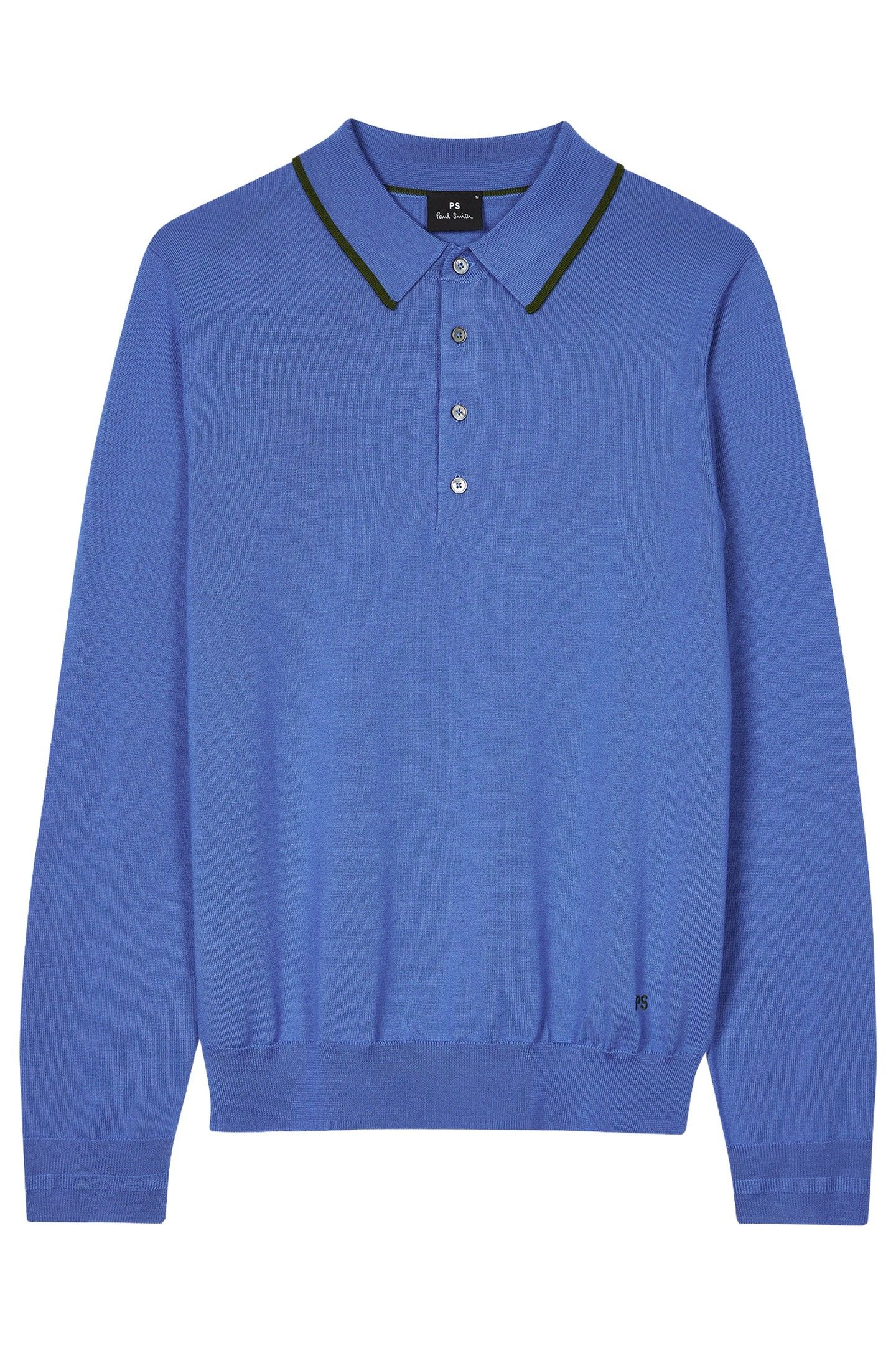 MENS SWEATER LS POLO GREYISH BLUE 3