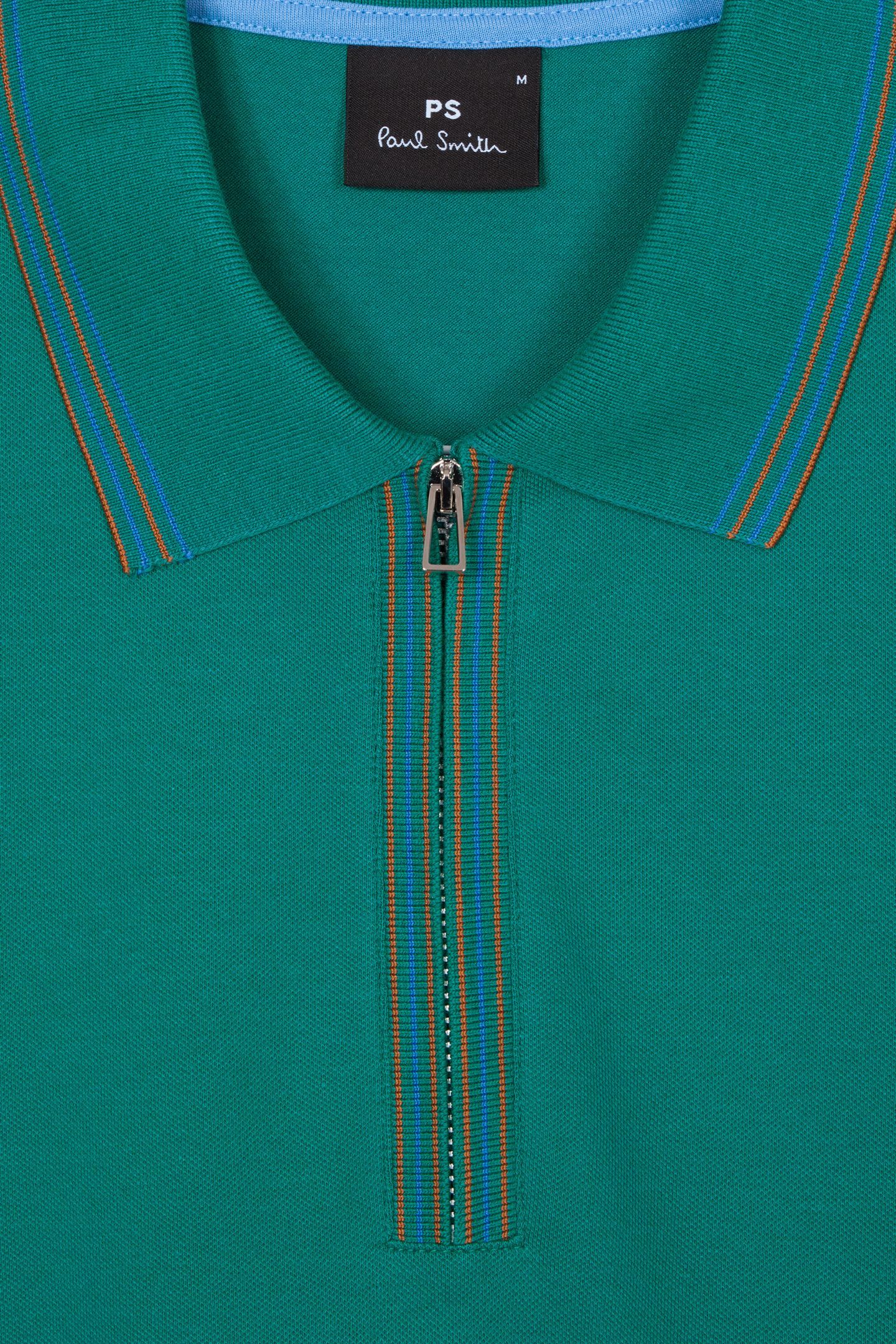 MENS REG POLO SS ZIP PETROL GREEN 2
